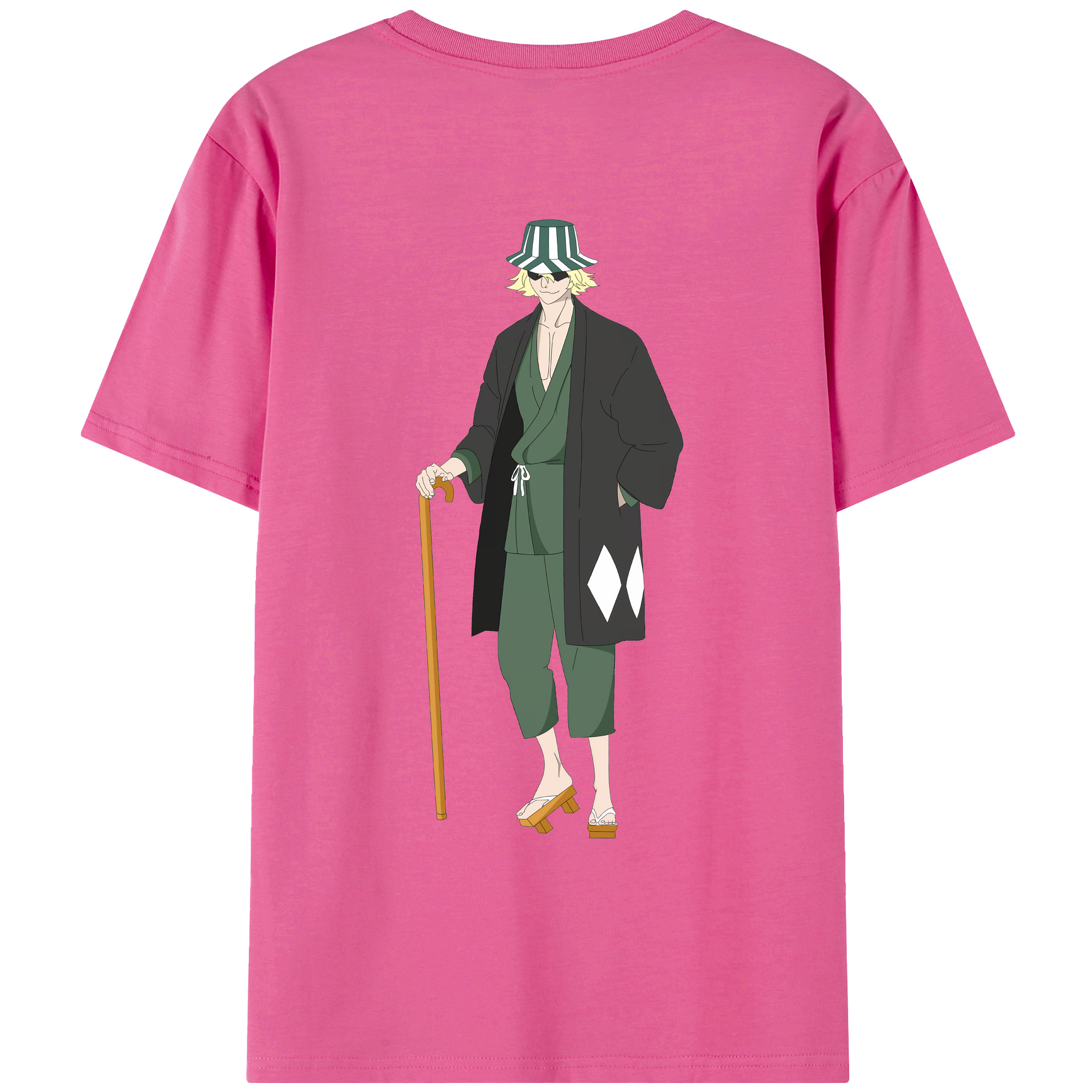 （画像用） "ブリーチ 浦原 喜助（うらはら きすけ） BLEACH Urahara Kisuke " レディース半袖Tシャツ(バックプリント)