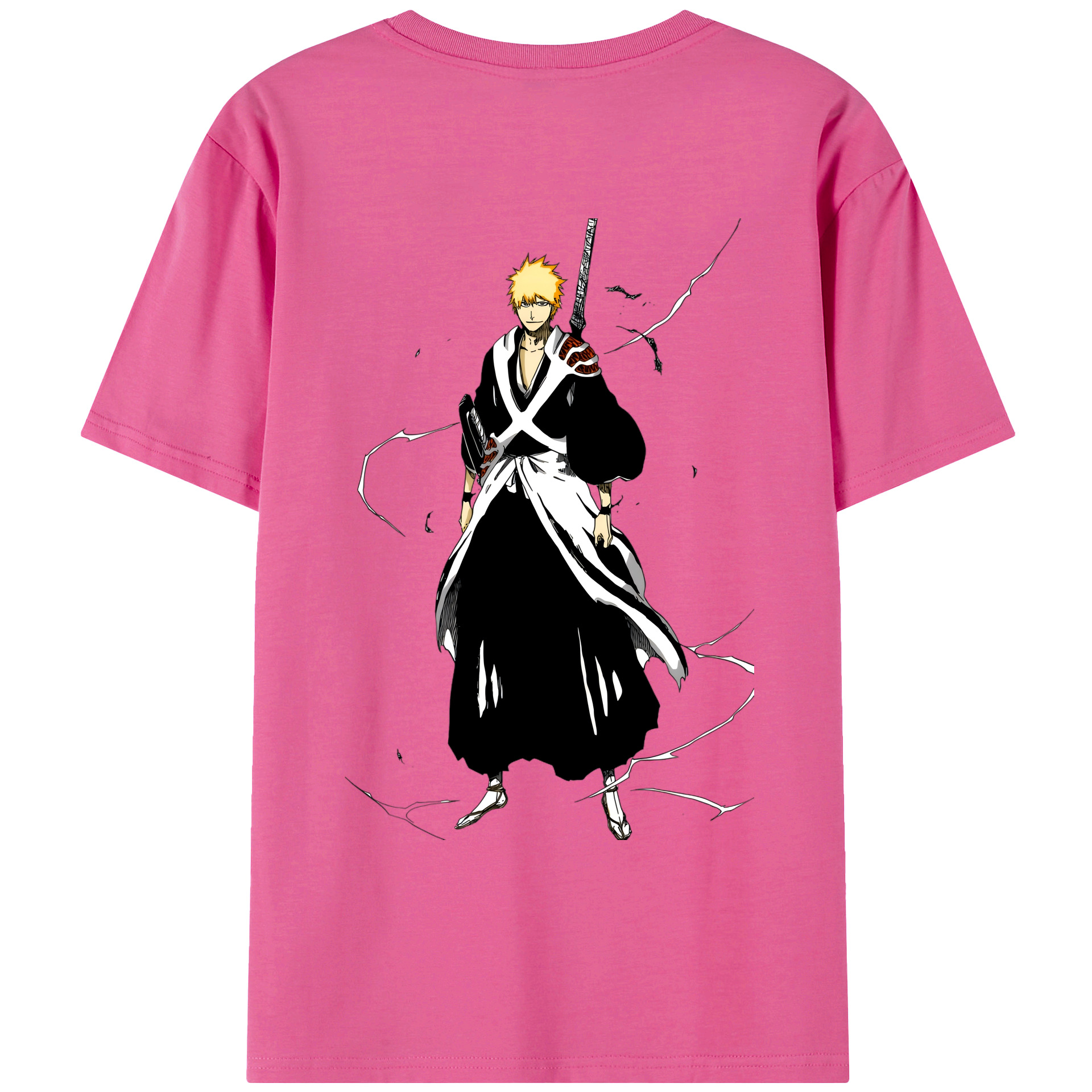 （画像用） ブリーチ 黒崎一護（くろさき いちご）BLEACH Kurosaki Ichigo レディース半袖Tシャツ(バックプリント)