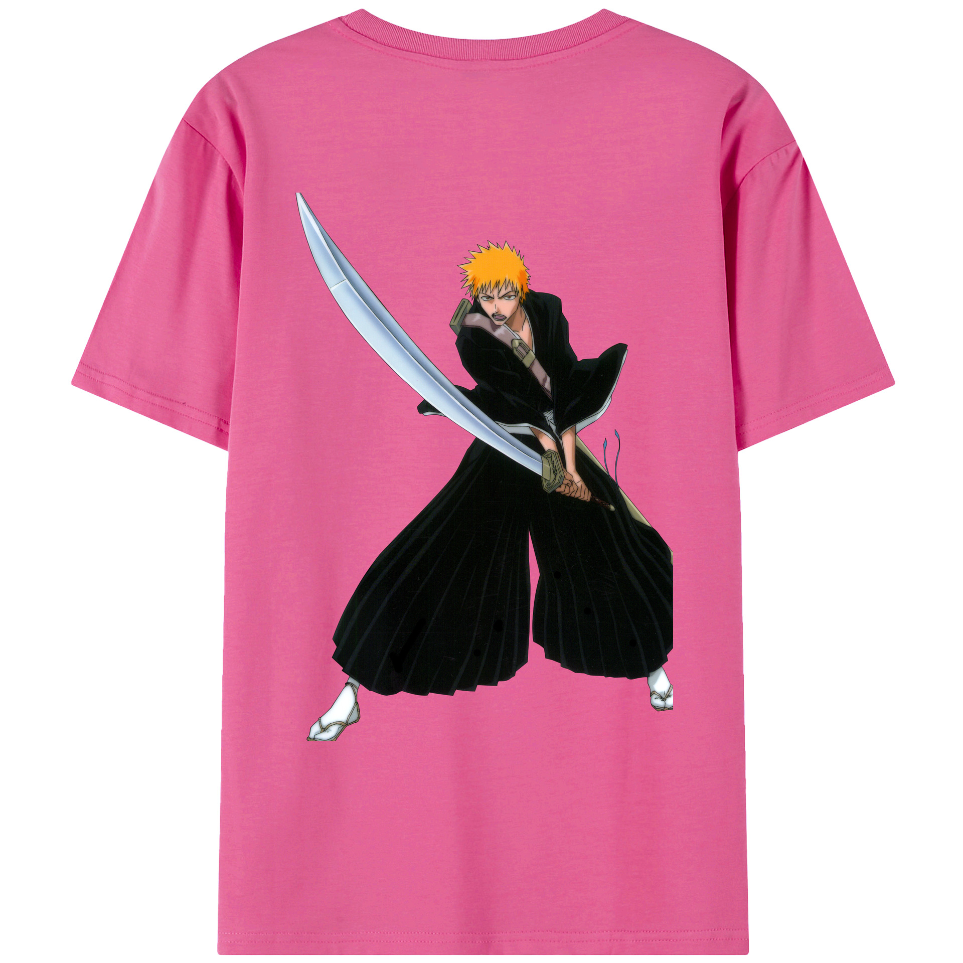 （画像用） ブリーチ 黒崎一護（くろさき いちご）BLEACH Kurosaki Ichigo レディース半袖Tシャツ(バックプリント)