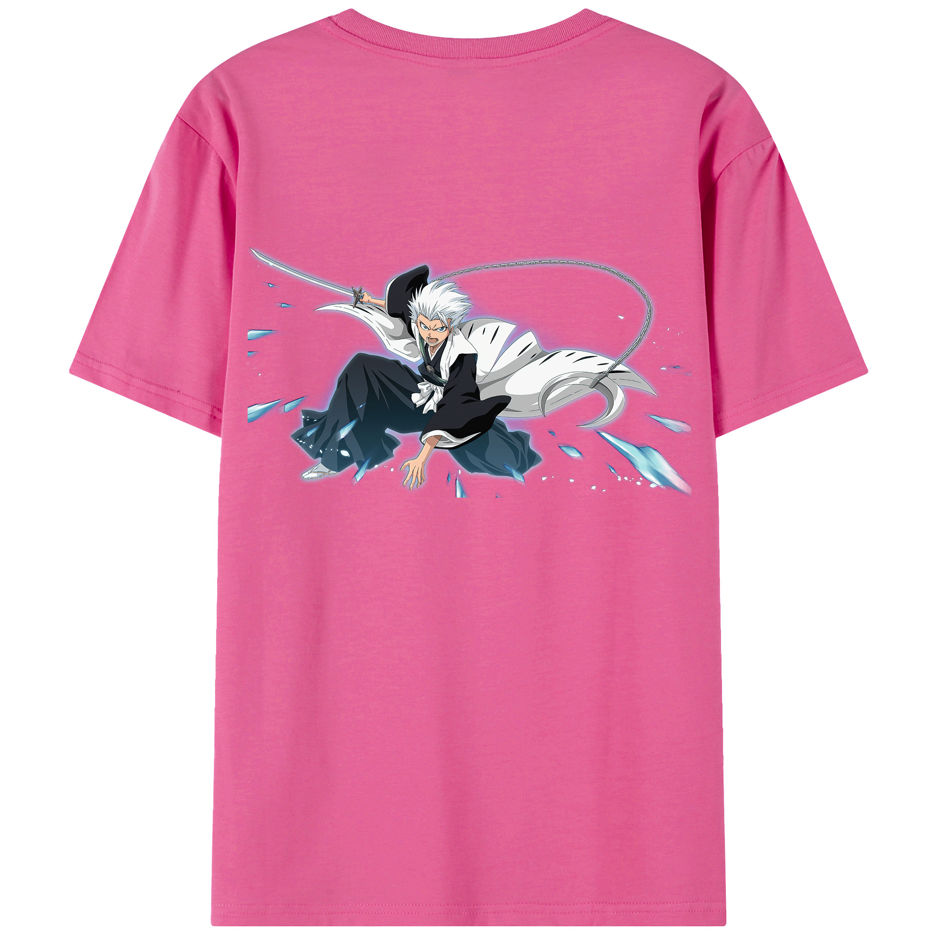 （画像用） ブリーチ 日番谷冬獅郎（ひつがや とうしろう） BLEACH Hitsugaya Toushirou レディース半袖Tシャツ(バックプリント)