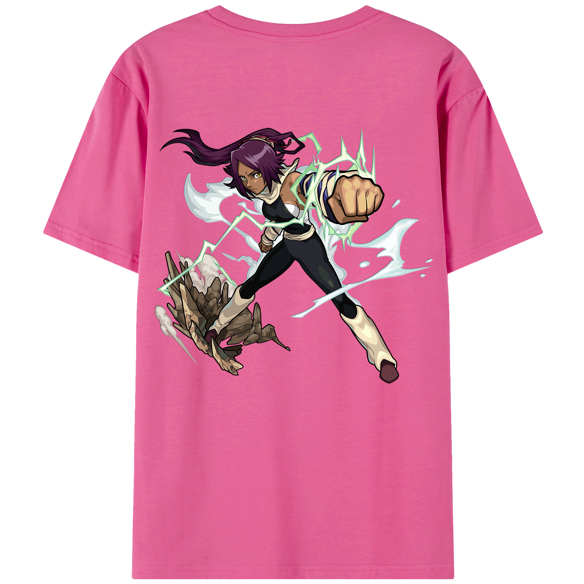 （画像用） ブリーチ 四楓院 夜一（しほういん よるいち） BLEACH Shihouin Yoruichi レディース半袖Tシャツ(バックプリント)
