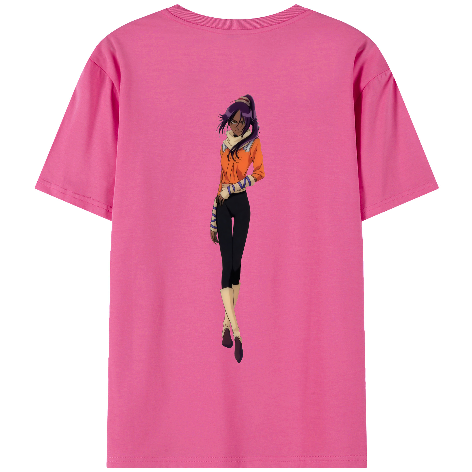 （画像用） ブリーチ 四楓院 夜一（しほういん よるいち） BLEACH Shihouin Yoruichi レディース半袖Tシャツ(バックプリント)