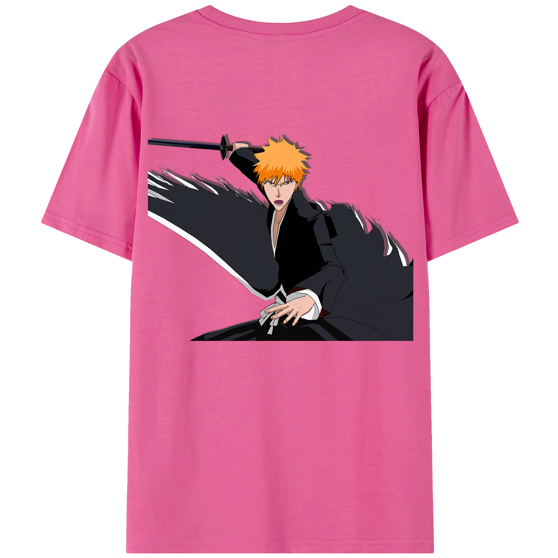 （画像用） ブリーチ 黒崎一護（くろさき いちご）BLEACH Kurosaki Ichigo レディース半袖Tシャツ(バックプリント)