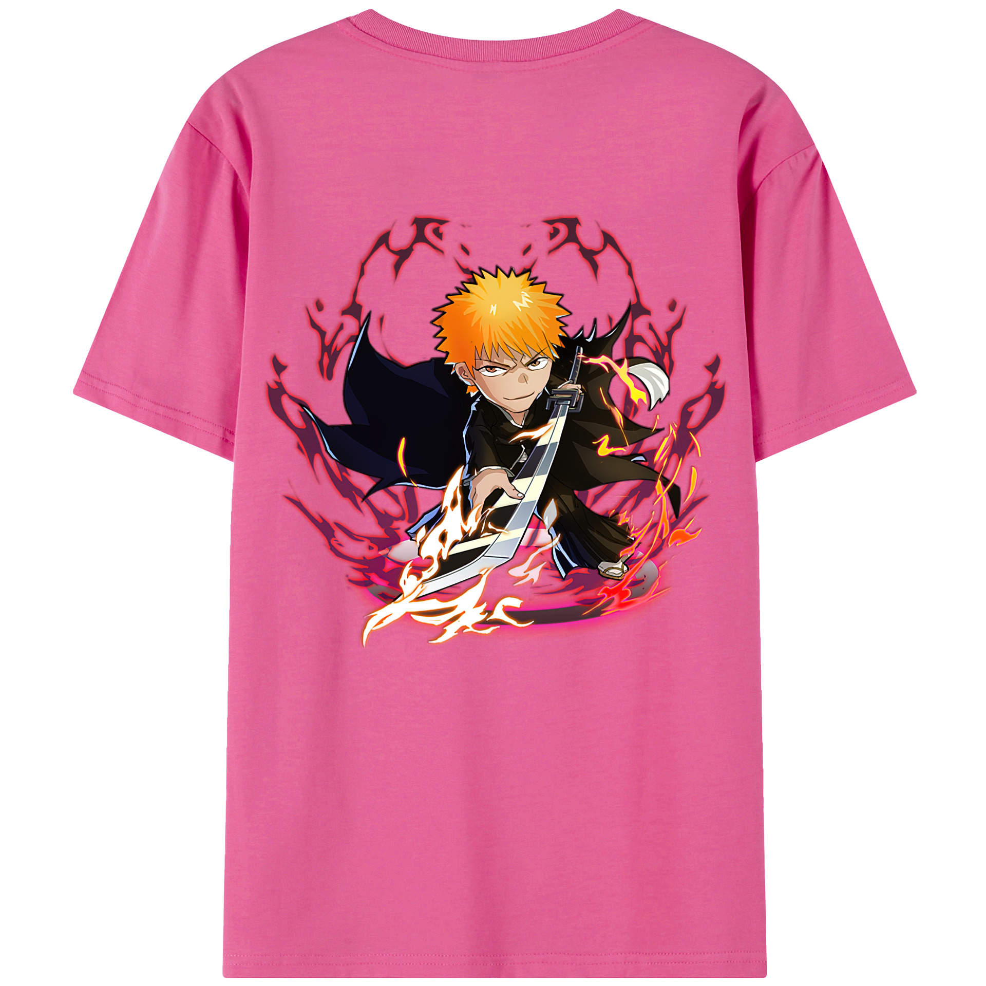 （画像用） ブリーチ 黒崎一護（くろさき いちご）BLEACH Kurosaki Ichigo レディース半袖Tシャツ(バックプリント)