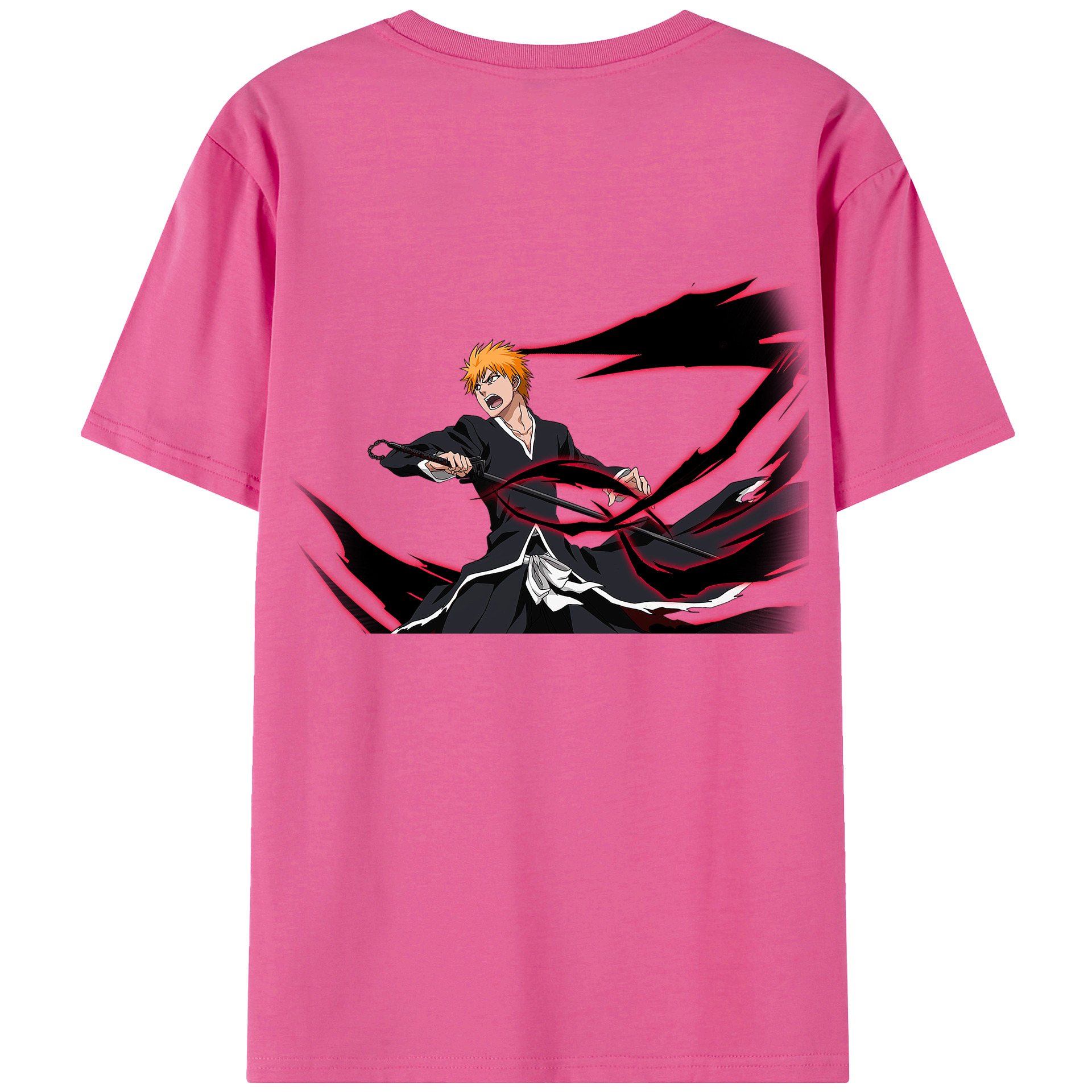 （画像用） ブリーチ 黒崎一護（くろさき いちご）BLEACH Kurosaki Ichigo レディース半袖Tシャツ(バックプリント)