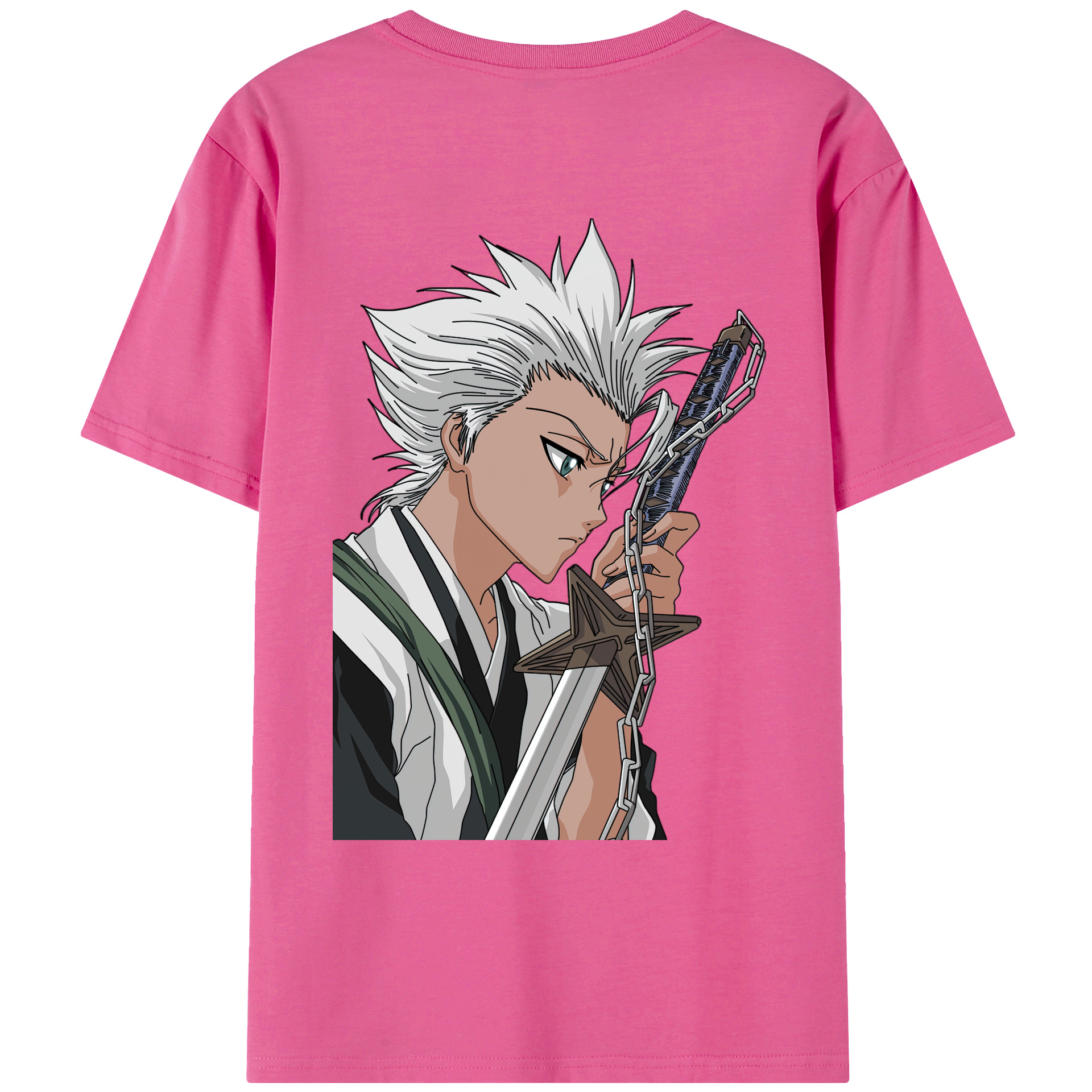 （画像用） ブリーチ 日番谷冬獅郎（ひつがや とうしろう） BLEACH Hitsugaya Toushirou レディース半袖Tシャツ(バックプリント)
