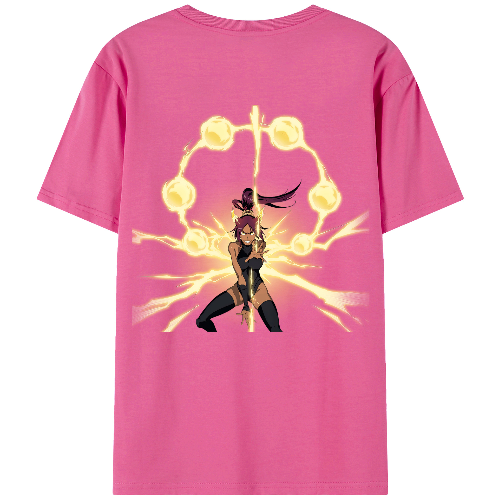 （画像用） ブリーチ 四楓院 夜一（しほういん よるいち） BLEACH Shihouin Yoruichi レディース半袖Tシャツ(バックプリント)