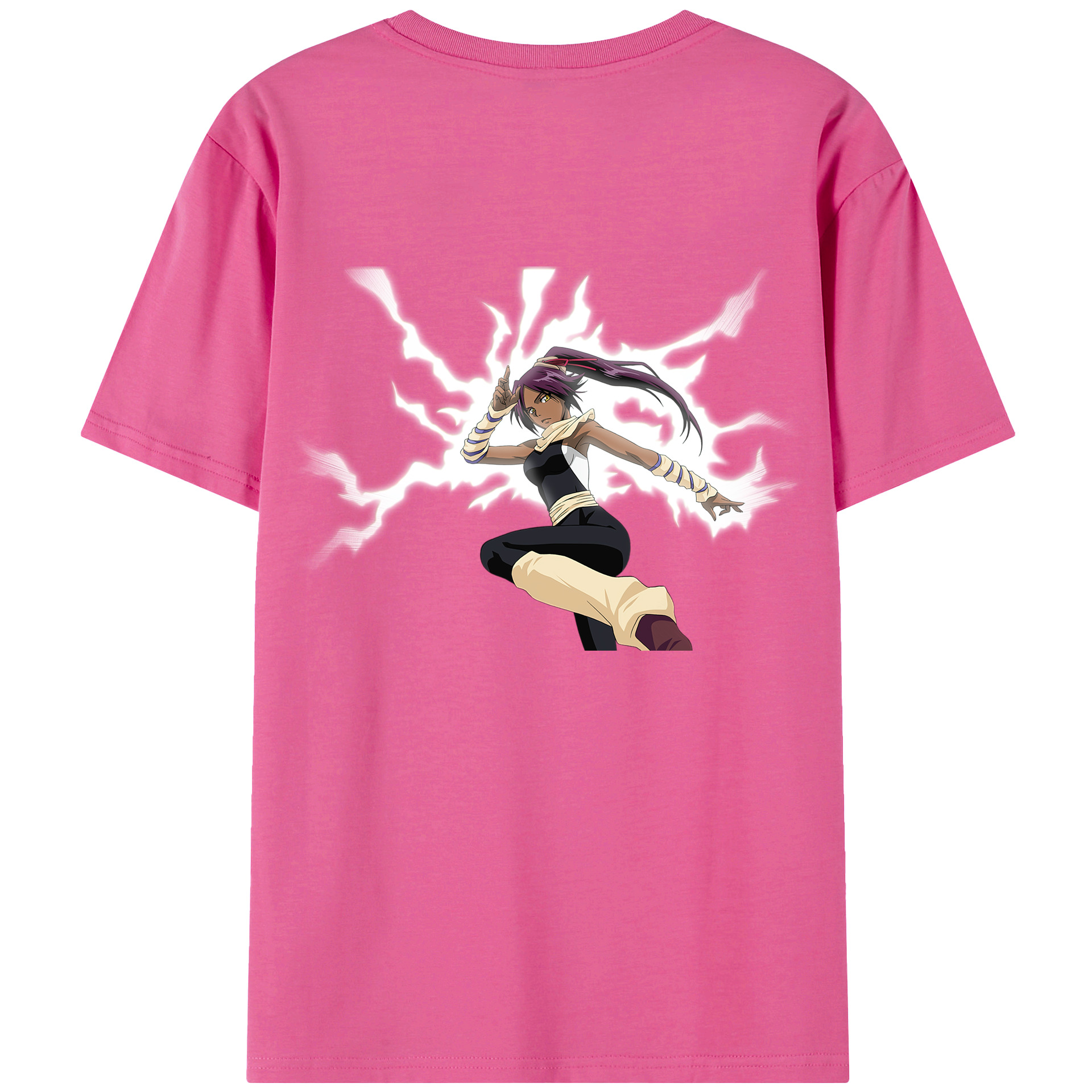 （画像用） ブリーチ 四楓院 夜一（しほういん よるいち） BLEACH Shihouin Yoruichi レディース半袖Tシャツ(バックプリント)