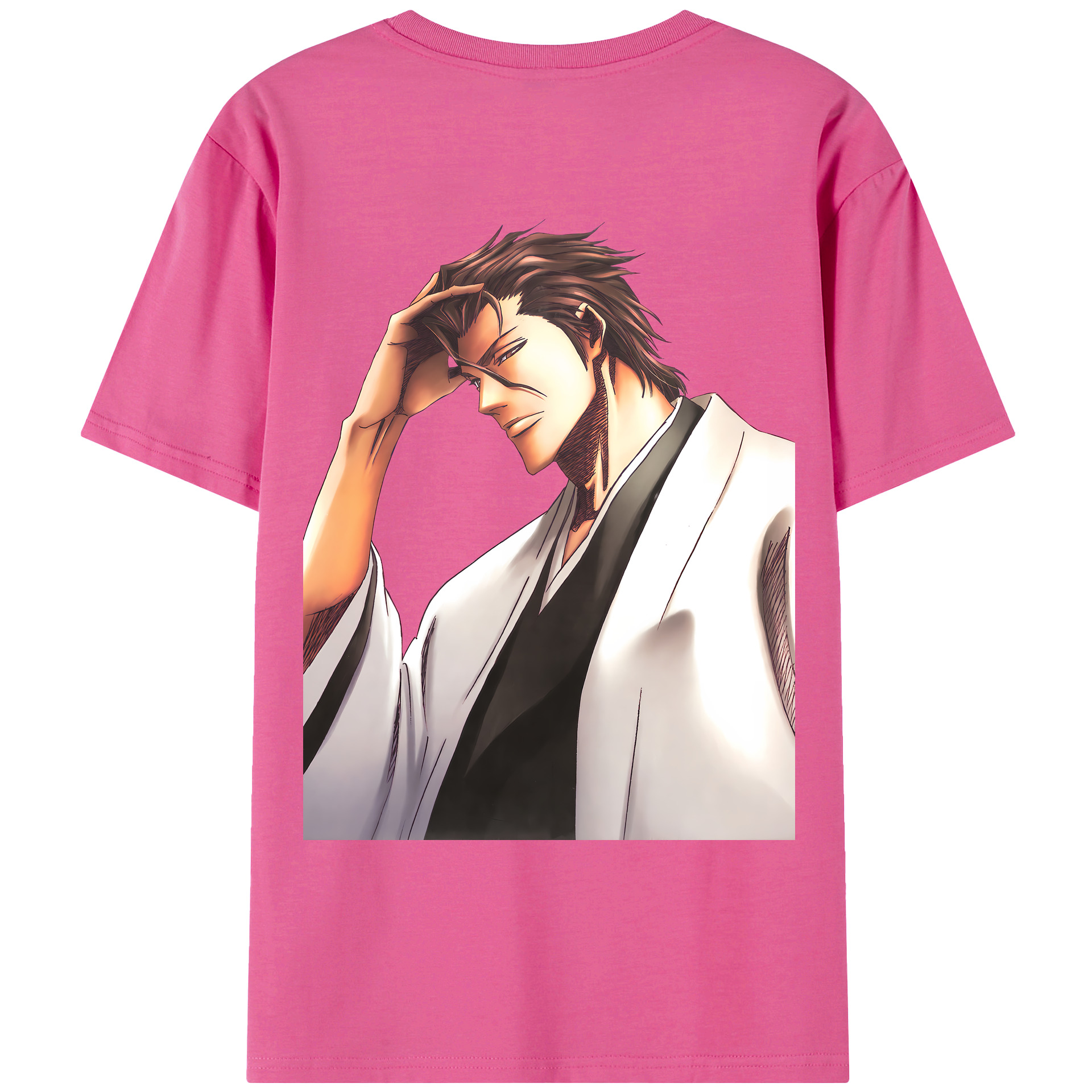 （画像用） ブリーチ 藍染 惣右介（あいぜん そうすけ） BLEACH Aizen Sousuke レディース半袖Tシャツ(バックプリント)