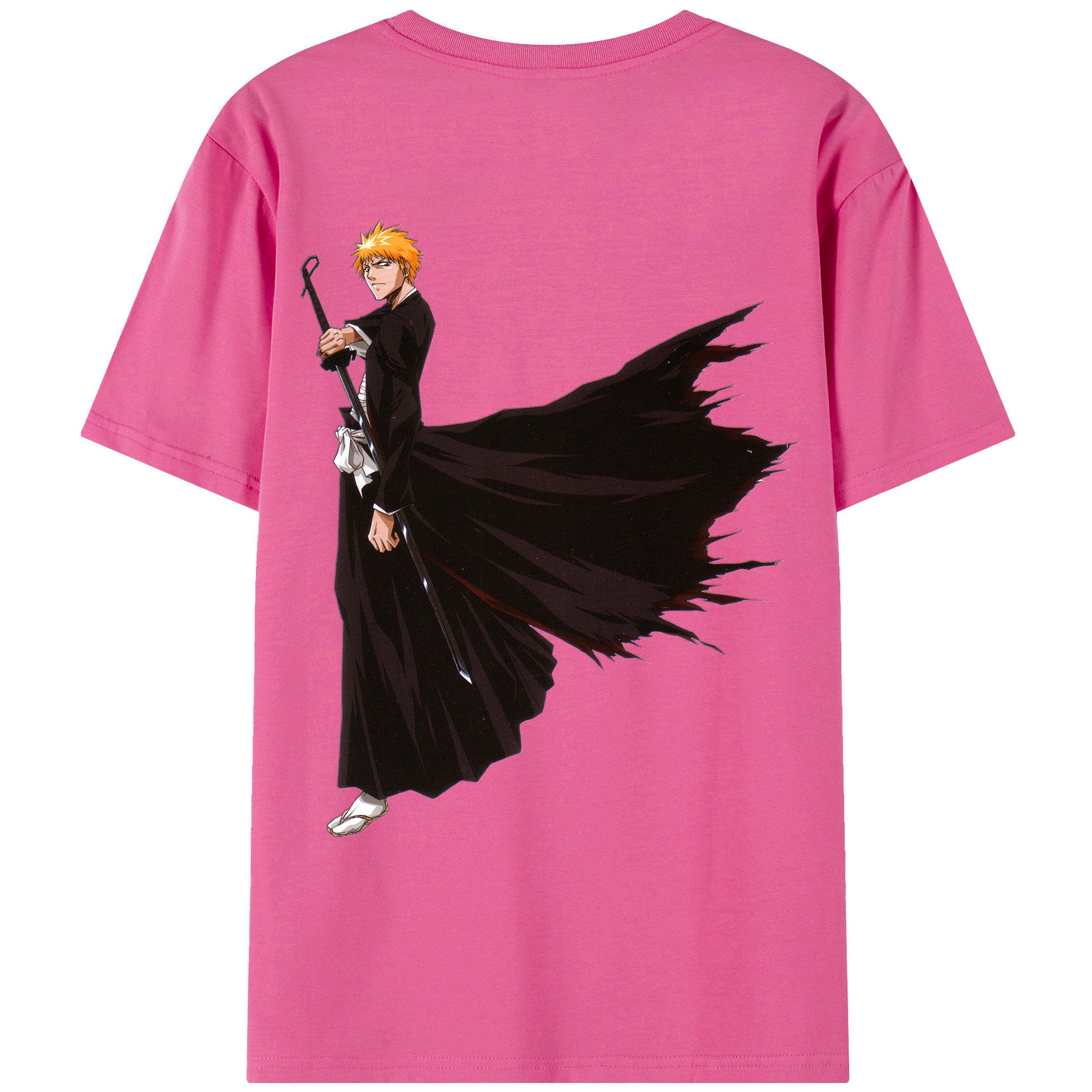 （画像用） ブリーチ 黒崎一護（くろさき いちご）BLEACH Kurosaki Ichigo レディース半袖Tシャツ(バックプリント)