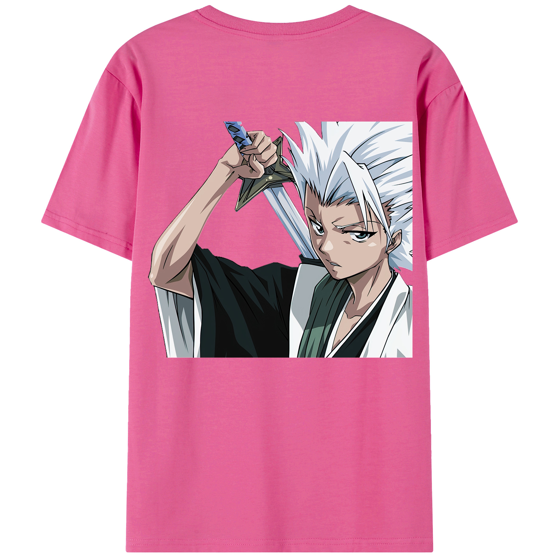 （画像用） ブリーチ 日番谷冬獅郎（ひつがや とうしろう） BLEACH Hitsugaya Toushirou レディース半袖Tシャツ(バックプリント)