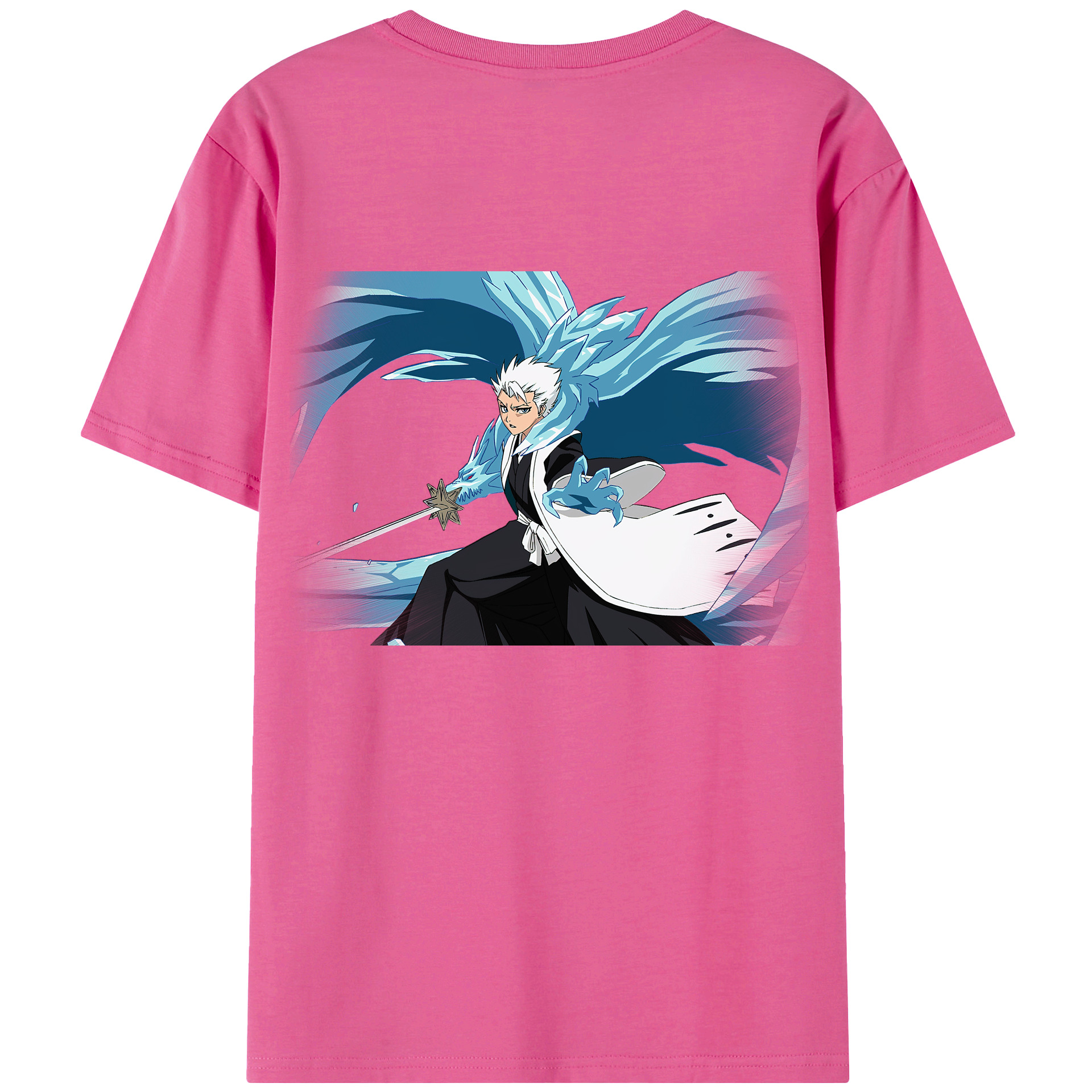 （画像用） ブリーチ 日番谷冬獅郎（ひつがや とうしろう） BLEACH Hitsugaya Toushirou レディース半袖Tシャツ(バックプリント)