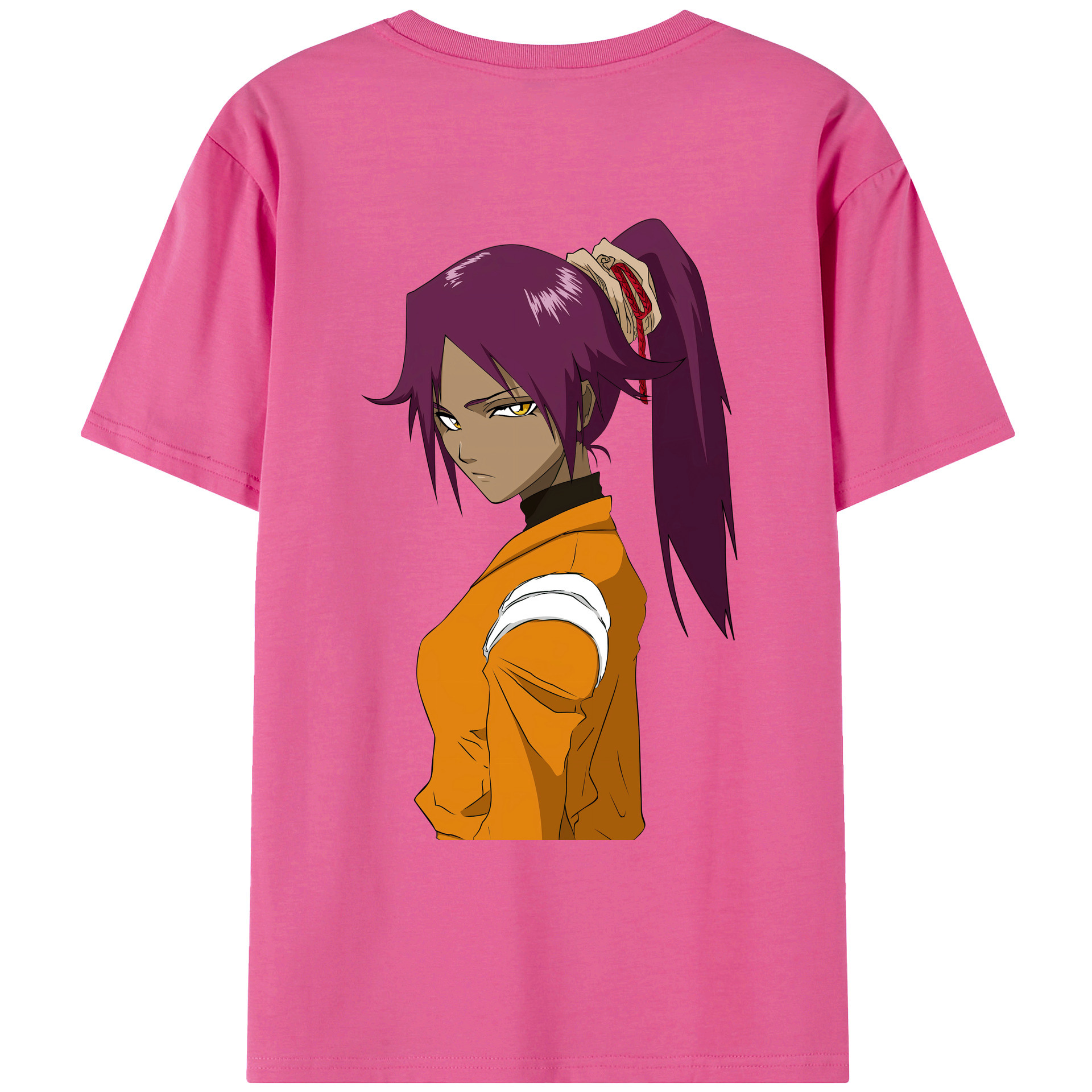 （画像用） ブリーチ 四楓院 夜一（しほういん よるいち） BLEACH Shihouin Yoruichi レディース半袖Tシャツ(バックプリント)