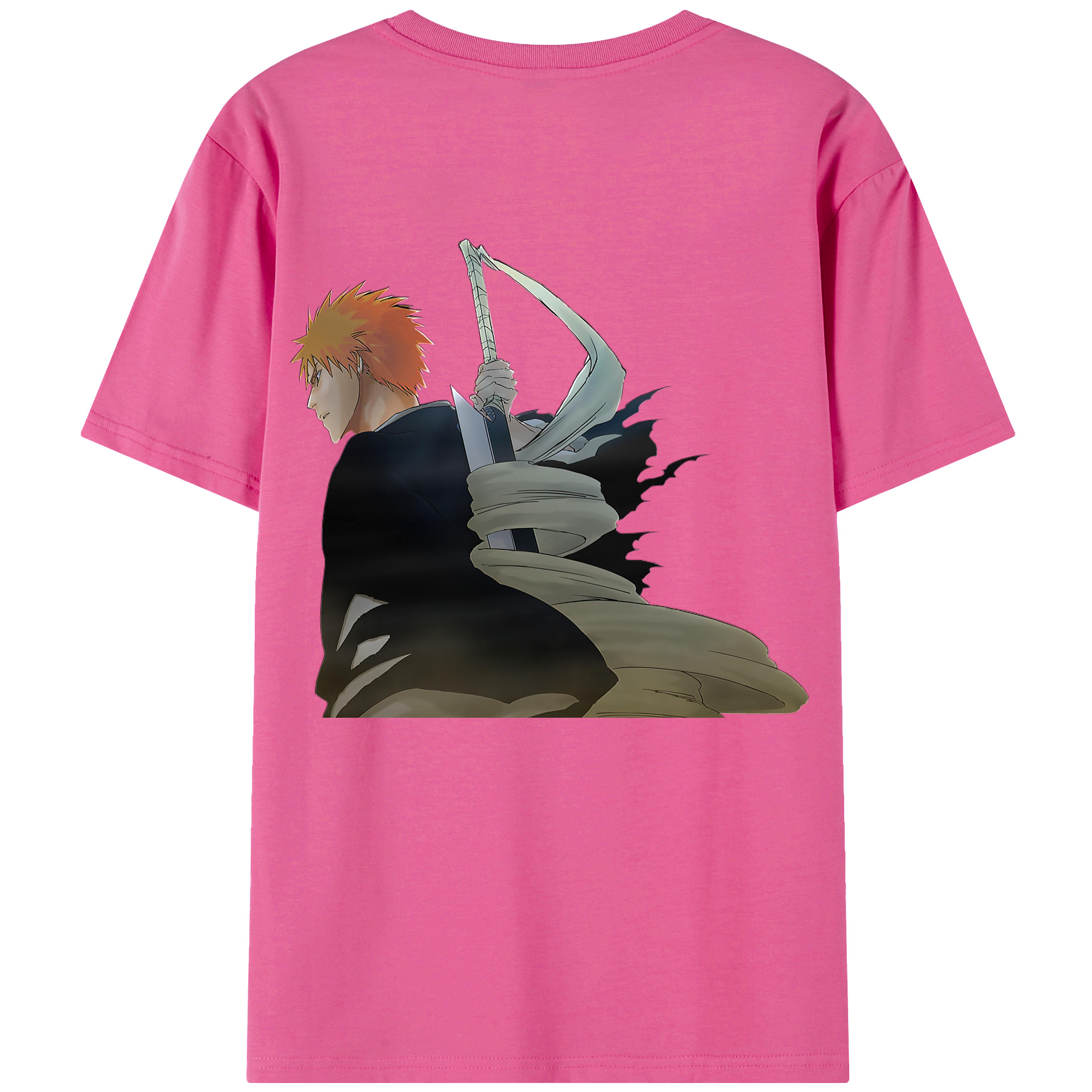 （画像用） ブリーチ 黒崎一護（くろさき いちご）BLEACH Kurosaki Ichigo レディース半袖Tシャツ(バックプリント)