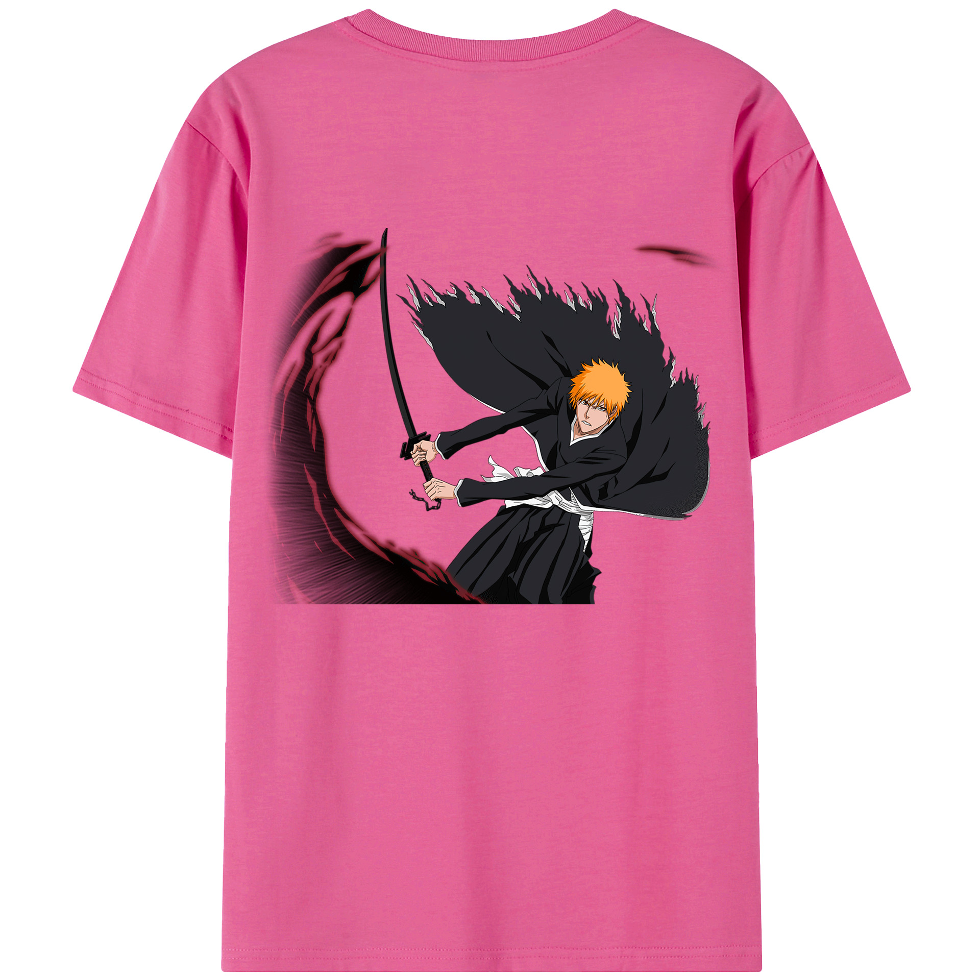 （画像用） ブリーチ 黒崎一護（くろさき いちご）BLEACH Kurosaki Ichigo レディース半袖Tシャツ(バックプリント)