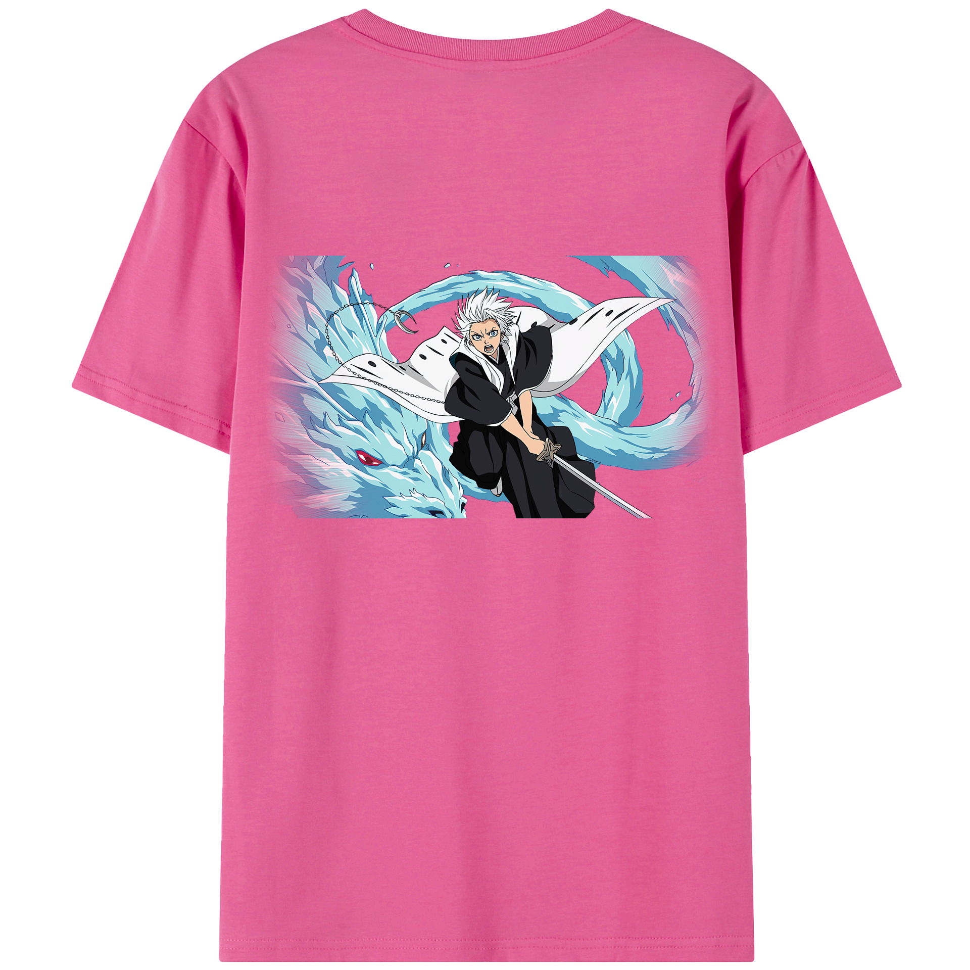 （画像用） ブリーチ 日番谷冬獅郎（ひつがや とうしろう） BLEACH Hitsugaya Toushirou レディース半袖Tシャツ(バックプリント)