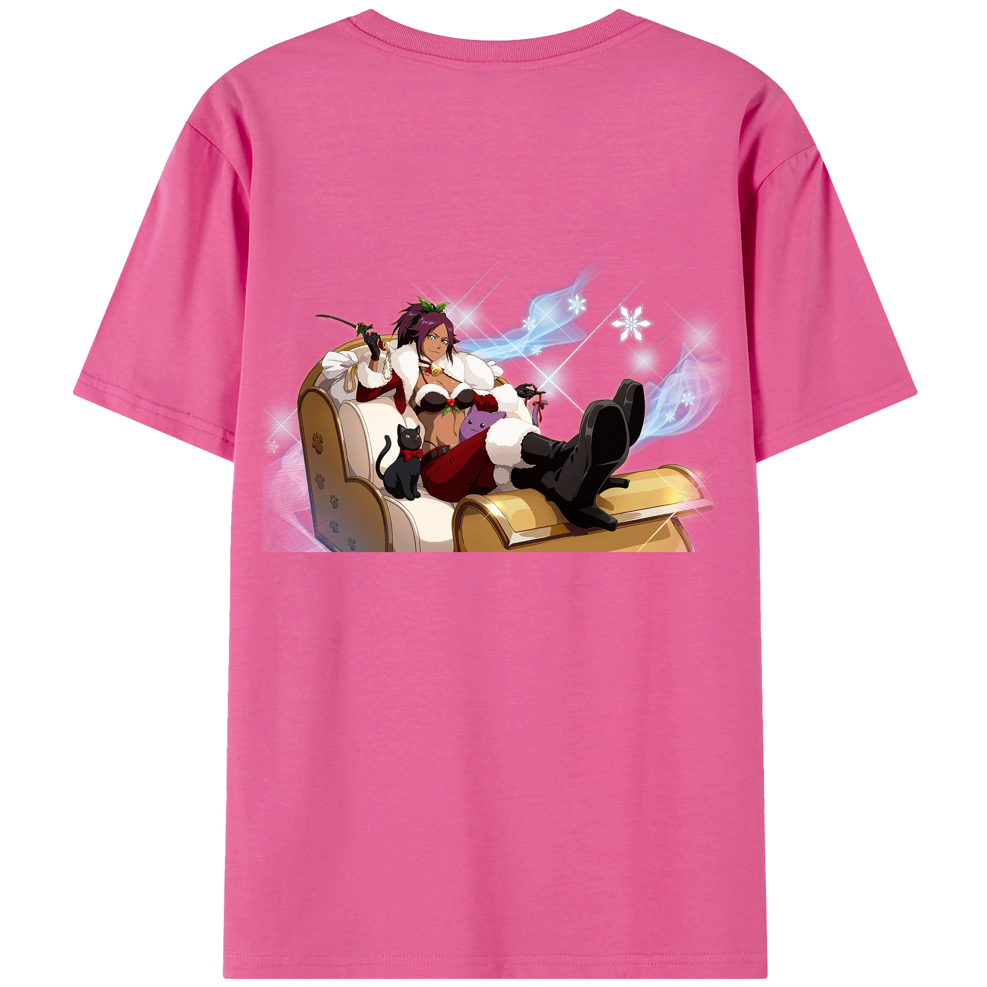 （画像用） ブリーチ 四楓院 夜一（しほういん よるいち） BLEACH Shihouin Yoruichi レディース半袖Tシャツ(バックプリント)