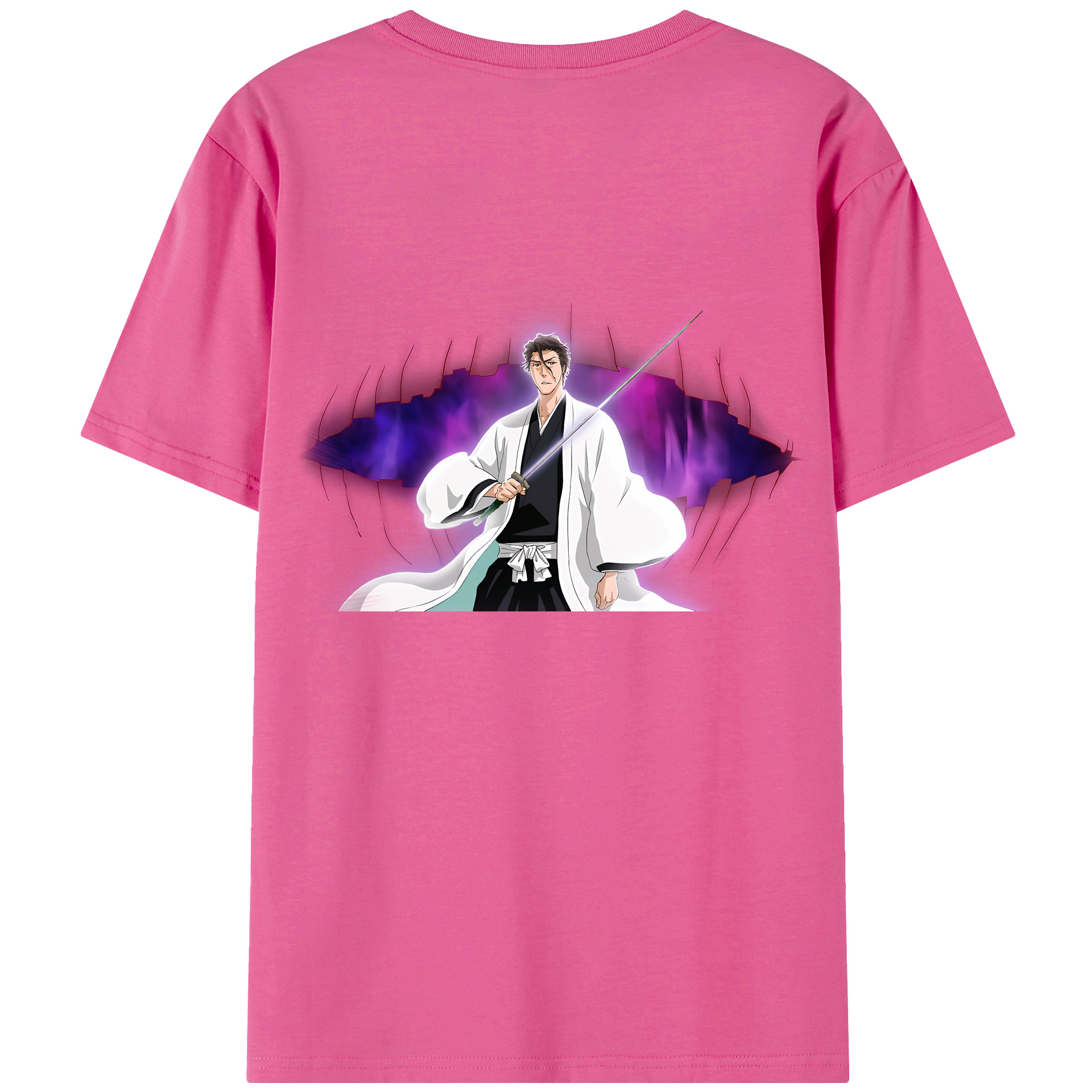 （画像用） ブリーチ 藍染 惣右介（あいぜん そうすけ） BLEACH Aizen Sousuke レディース半袖Tシャツ(バックプリント)