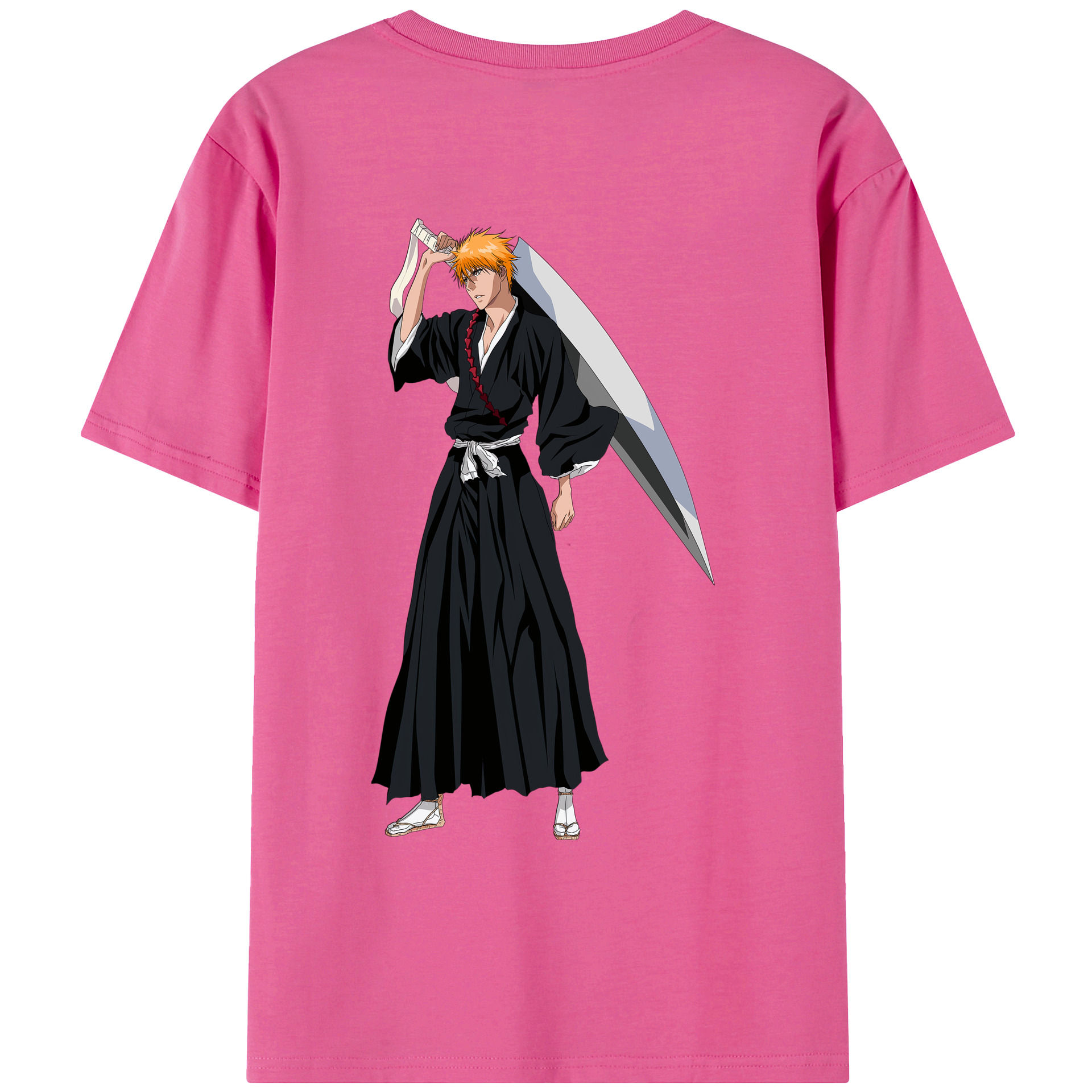 （画像用） ブリーチ 黒崎一護（くろさき いちご）BLEACH Kurosaki Ichigo レディース半袖Tシャツ(バックプリント)