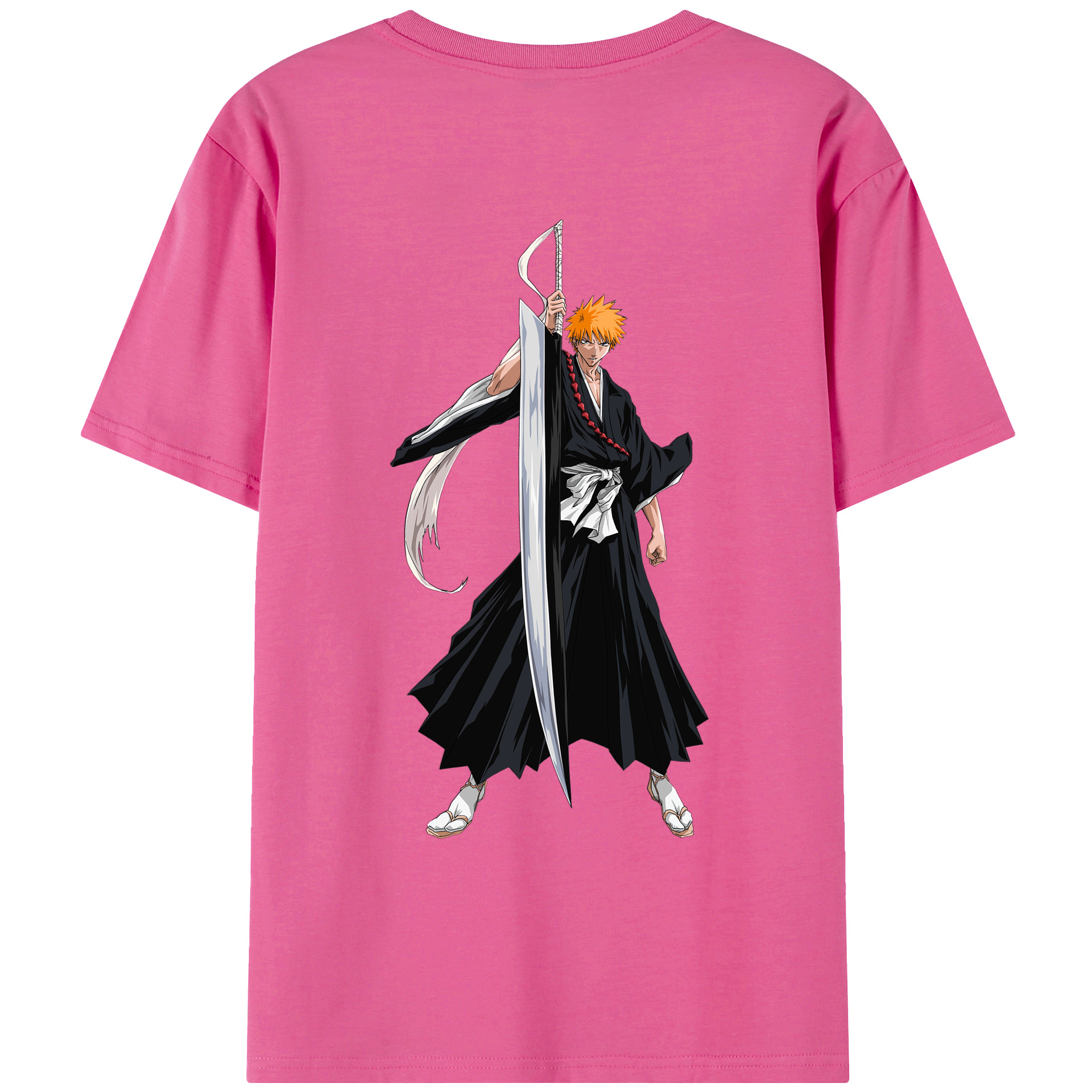（画像用） ブリーチ 黒崎一護（くろさき いちご）BLEACH Kurosaki Ichigo レディース半袖Tシャツ(バックプリント)