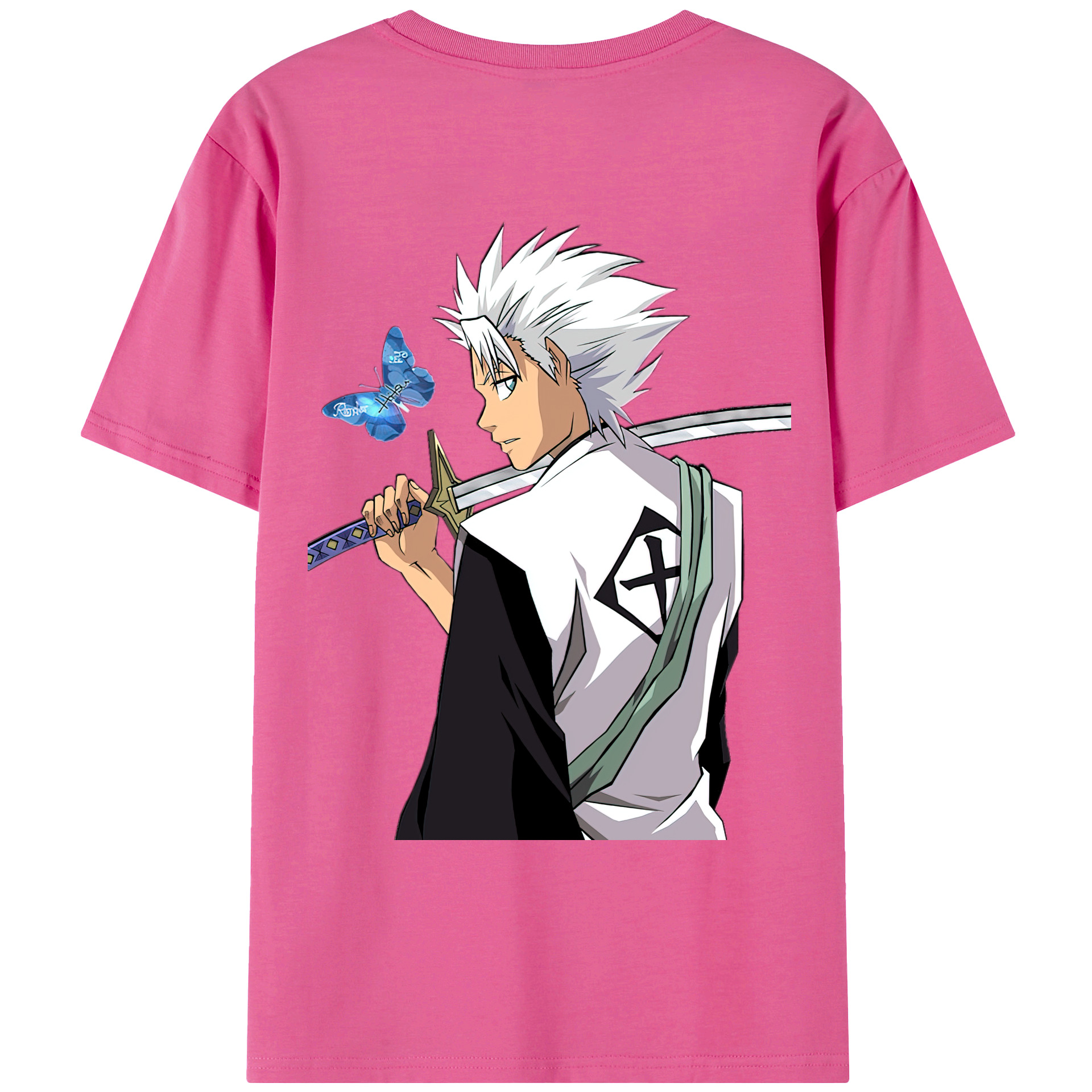 （画像用） ブリーチ 日番谷冬獅郎（ひつがや とうしろう） BLEACH Hitsugaya Toushirou レディース半袖Tシャツ(バックプリント)