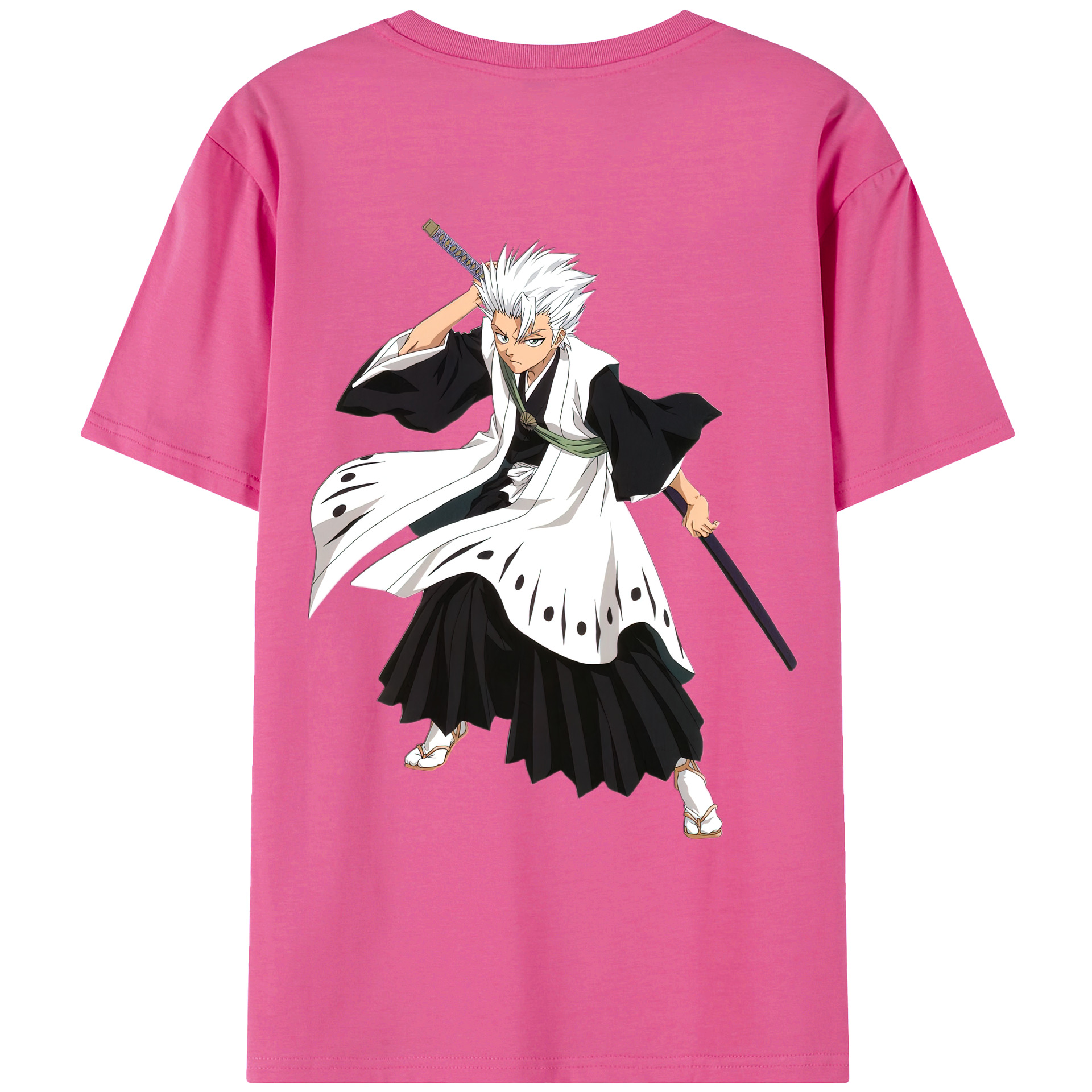 （画像用） ブリーチ 日番谷冬獅郎（ひつがや とうしろう） BLEACH Hitsugaya Toushirou レディース半袖Tシャツ(バックプリント)