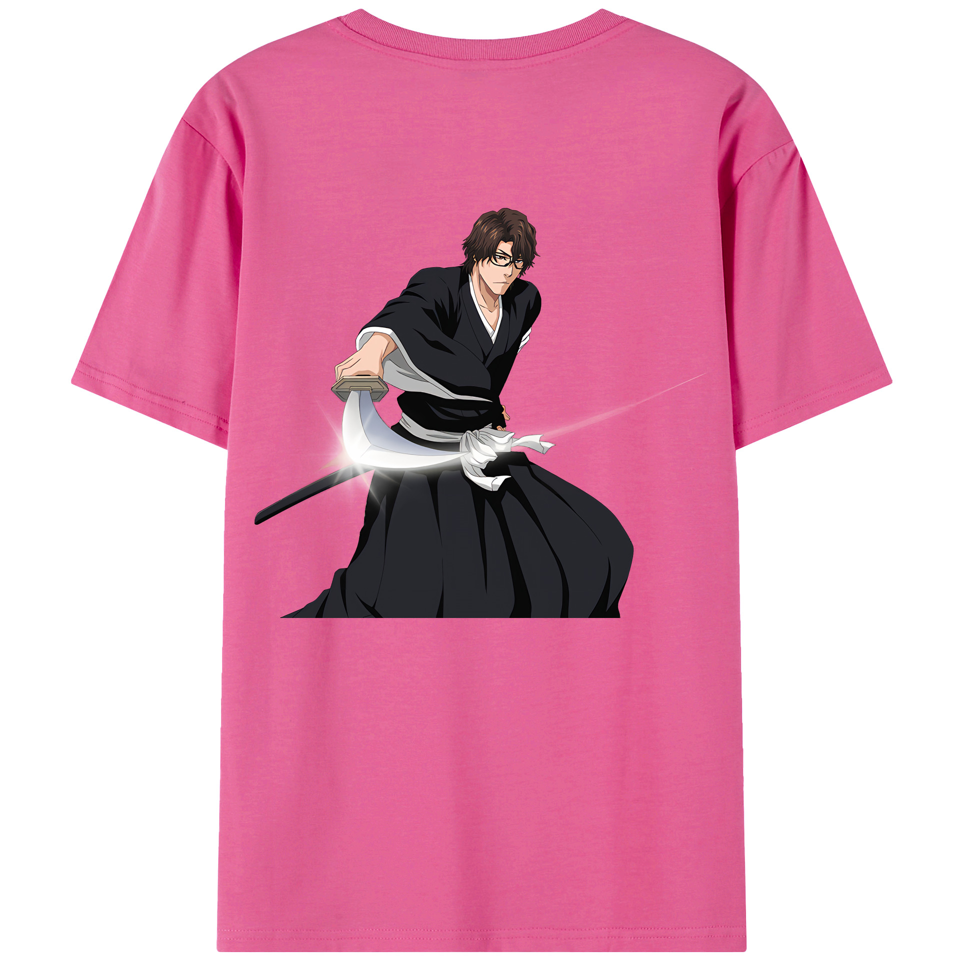 （画像用） ブリーチ 藍染 惣右介（あいぜん そうすけ） BLEACH Aizen Sousuke レディース半袖Tシャツ(バックプリント)