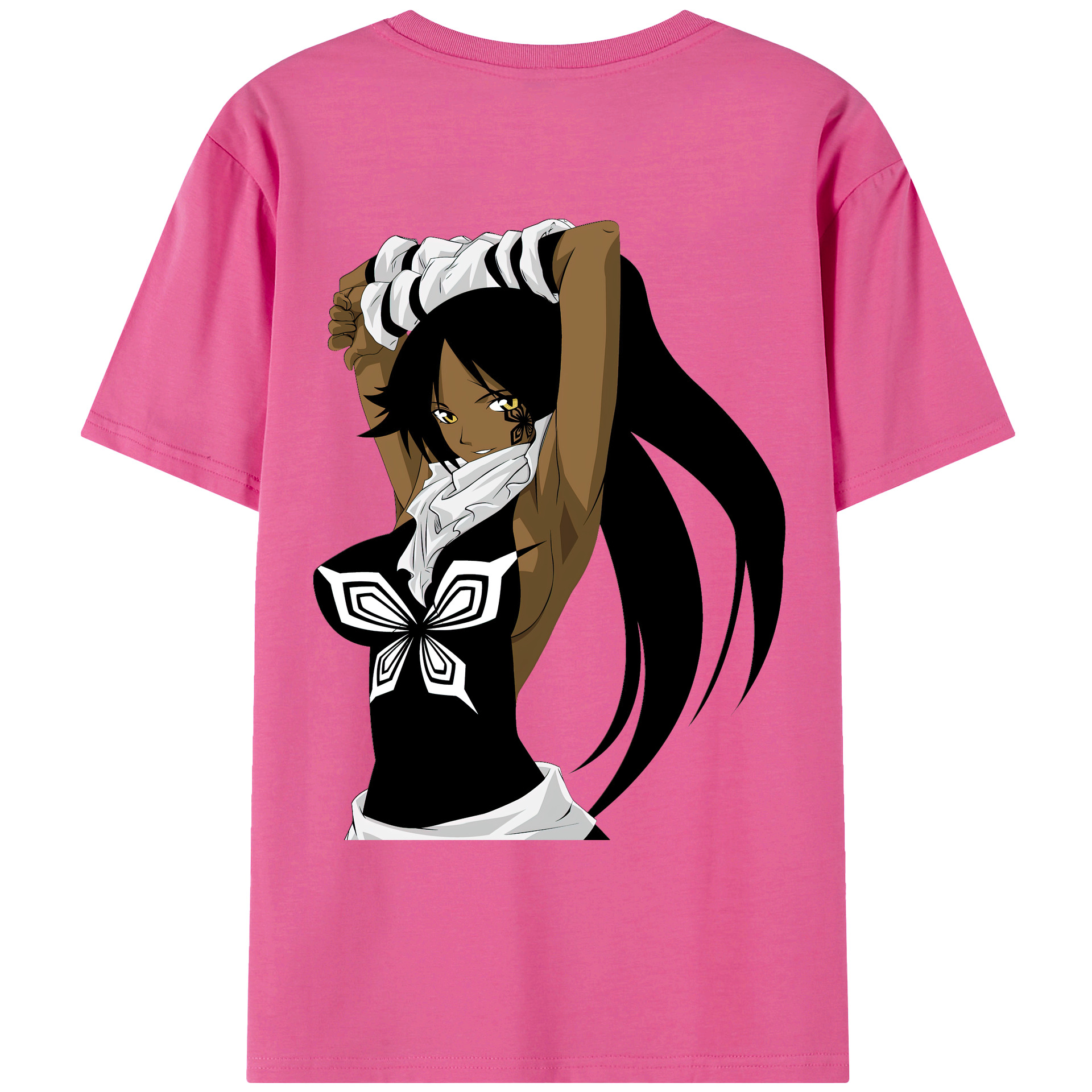 （画像用） ブリーチ 四楓院 夜一（しほういん よるいち） BLEACH Shihouin Yoruichi レディース半袖Tシャツ(バックプリント)