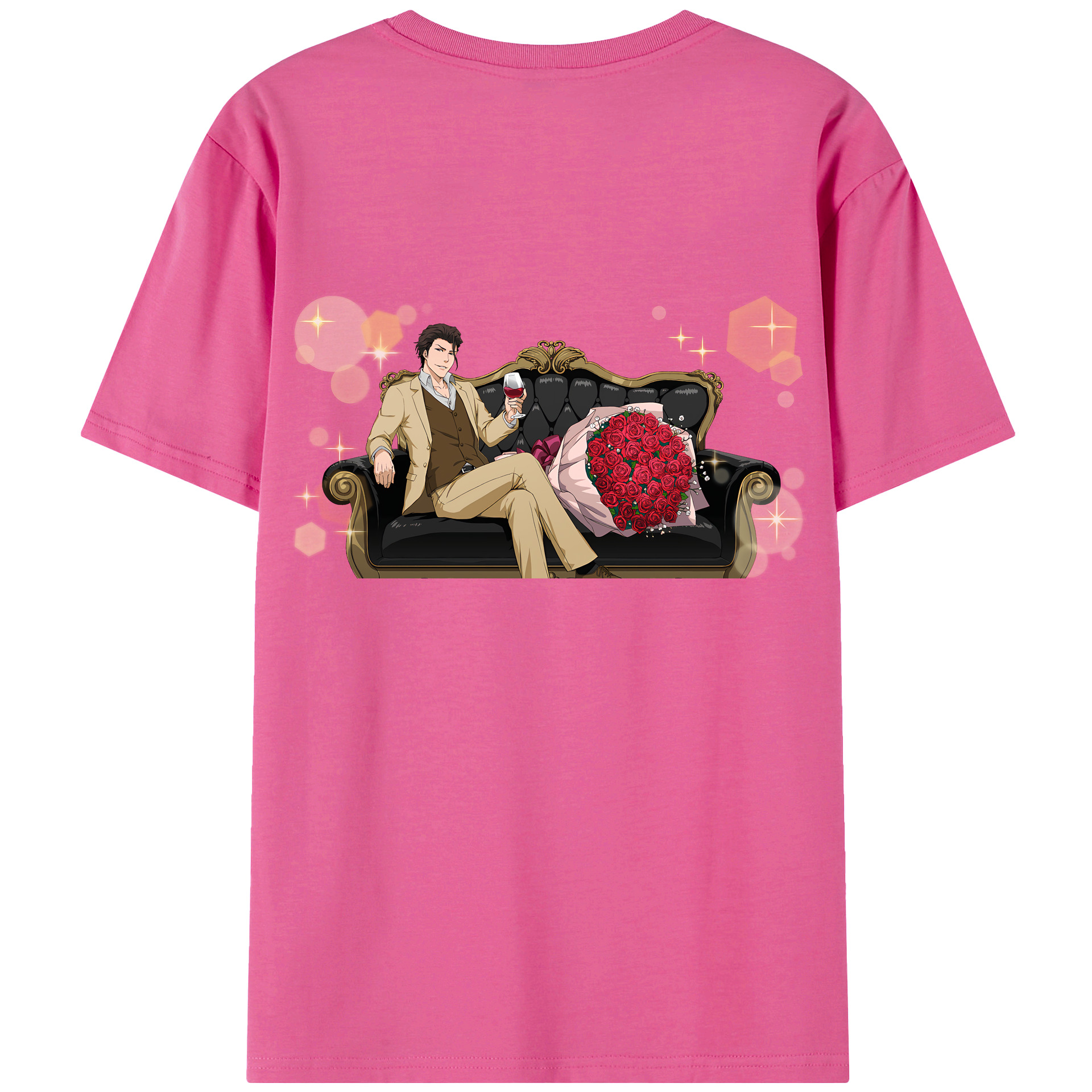 （画像用） ブリーチ 藍染 惣右介（あいぜん そうすけ） BLEACH Aizen Sousuke レディース半袖Tシャツ(バックプリント)