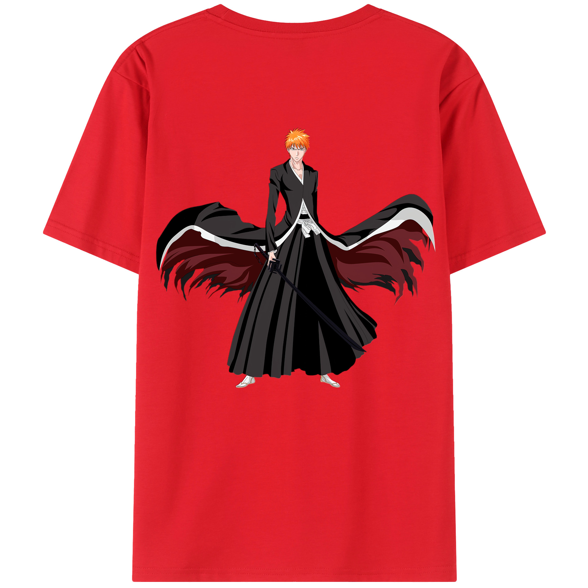 （画像用） ブリーチ 黒崎一護（くろさき いちご）BLEACH Kurosaki Ichigo レディース半袖Tシャツ(バックプリント)