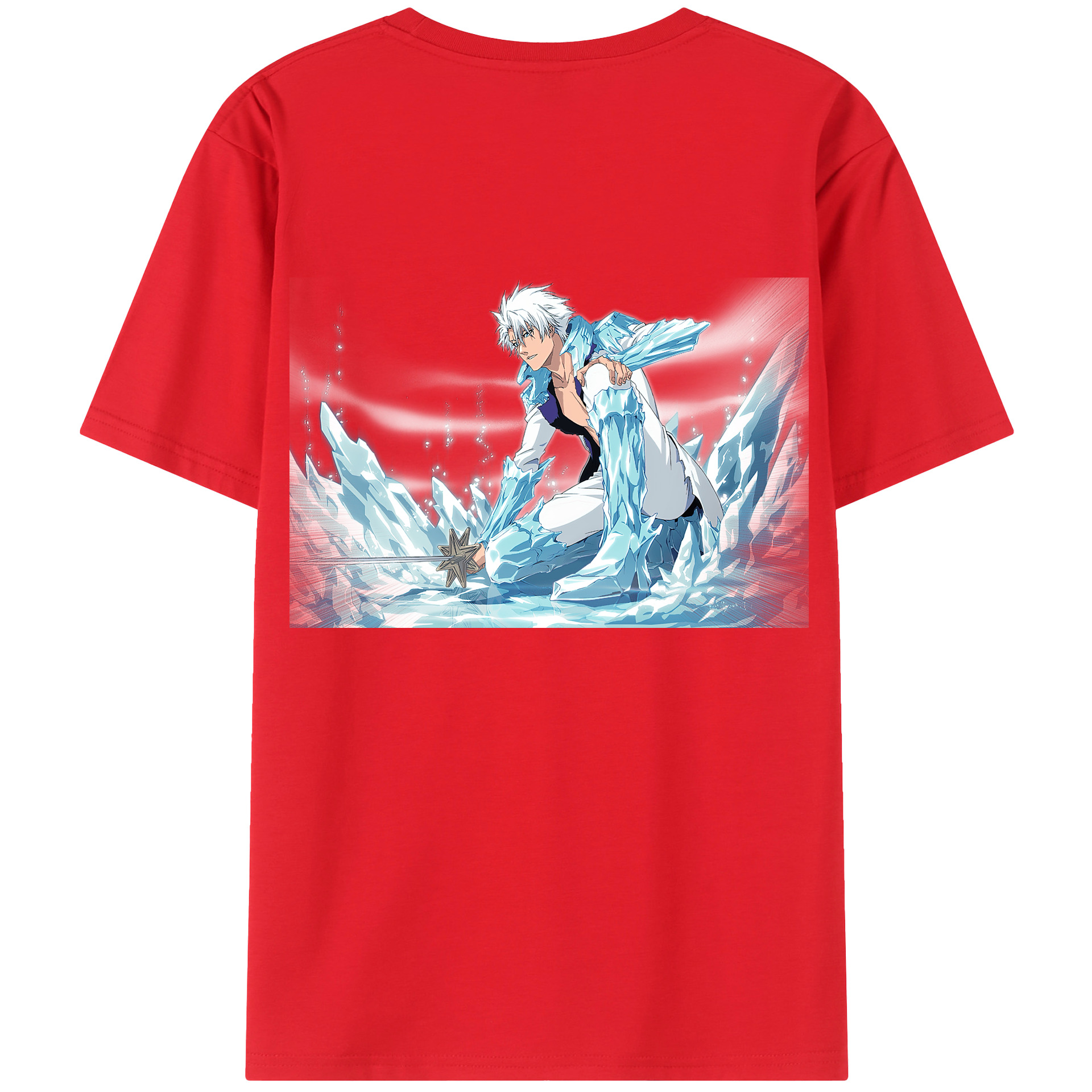 （画像用） ブリーチ 日番谷冬獅郎（ひつがや とうしろう） BLEACH Hitsugaya Toushirou レディース半袖Tシャツ(バックプリント)