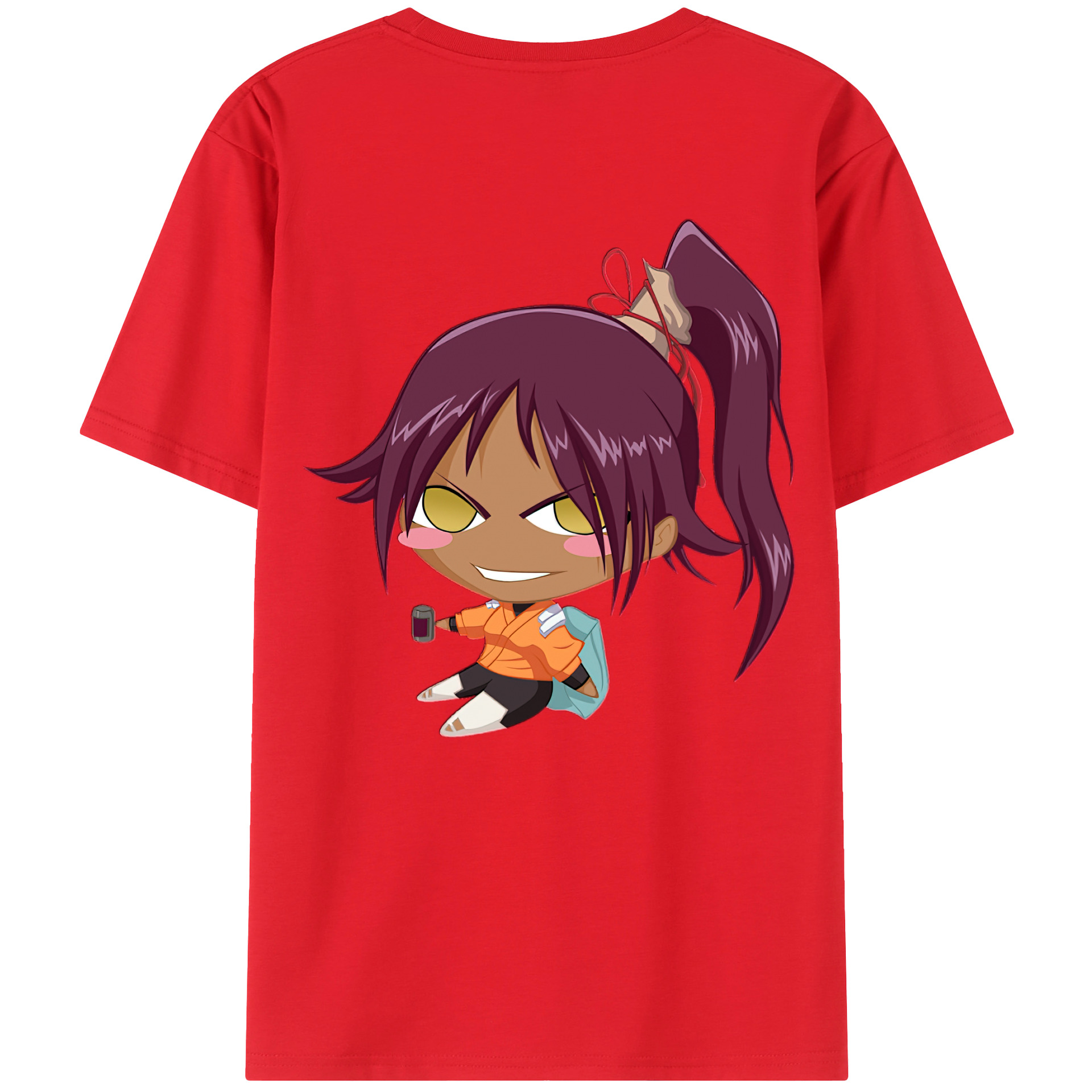 （画像用） ブリーチ 四楓院 夜一（しほういん よるいち） BLEACH Shihouin Yoruichi レディース半袖Tシャツ(バックプリント)