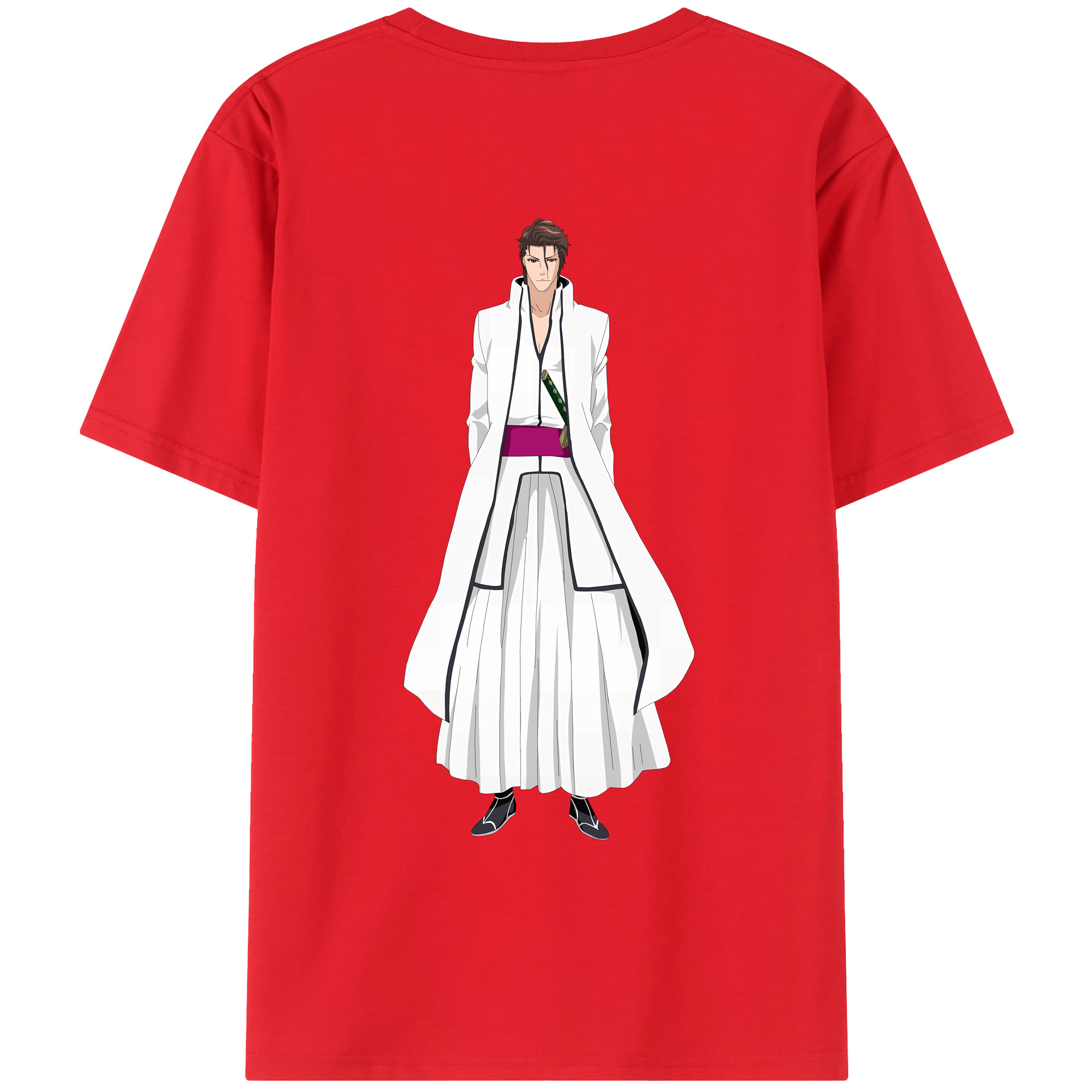 （画像用） ブリーチ 藍染 惣右介（あいぜん そうすけ） BLEACH Aizen Sousuke レディース半袖Tシャツ(バックプリント)