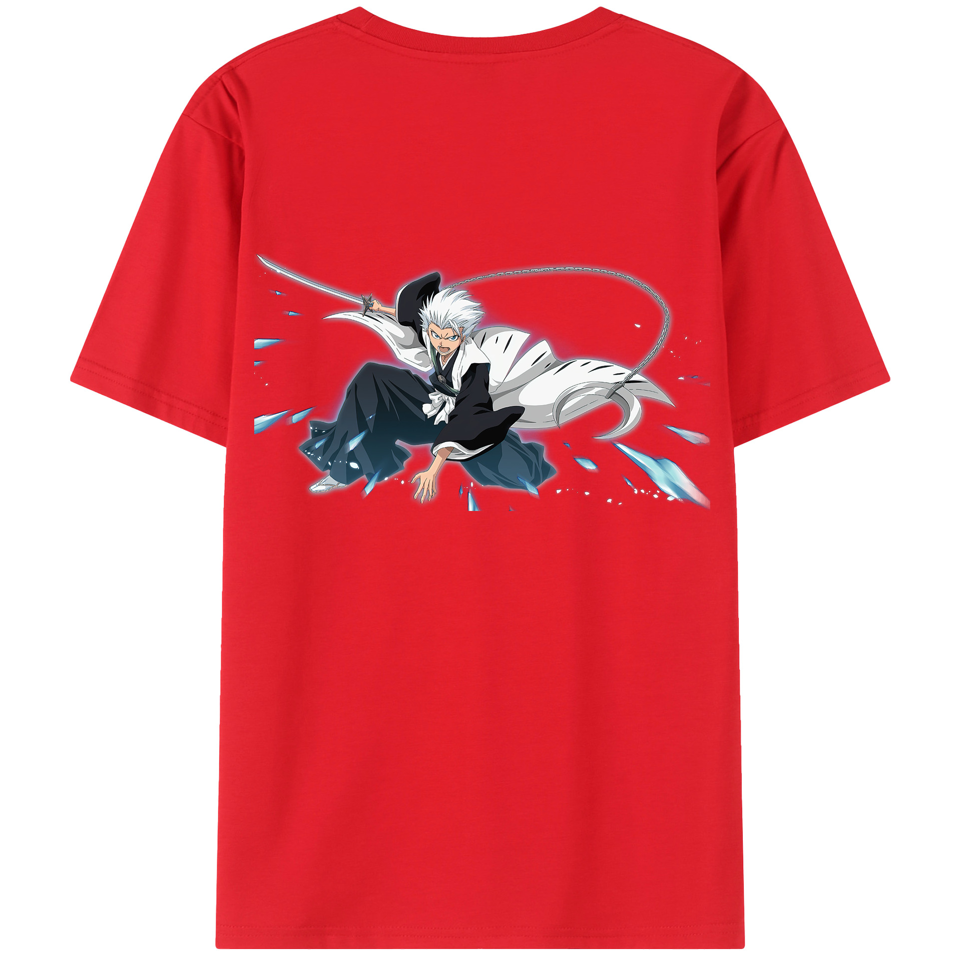 （画像用） ブリーチ 日番谷冬獅郎（ひつがや とうしろう） BLEACH Hitsugaya Toushirou レディース半袖Tシャツ(バックプリント)