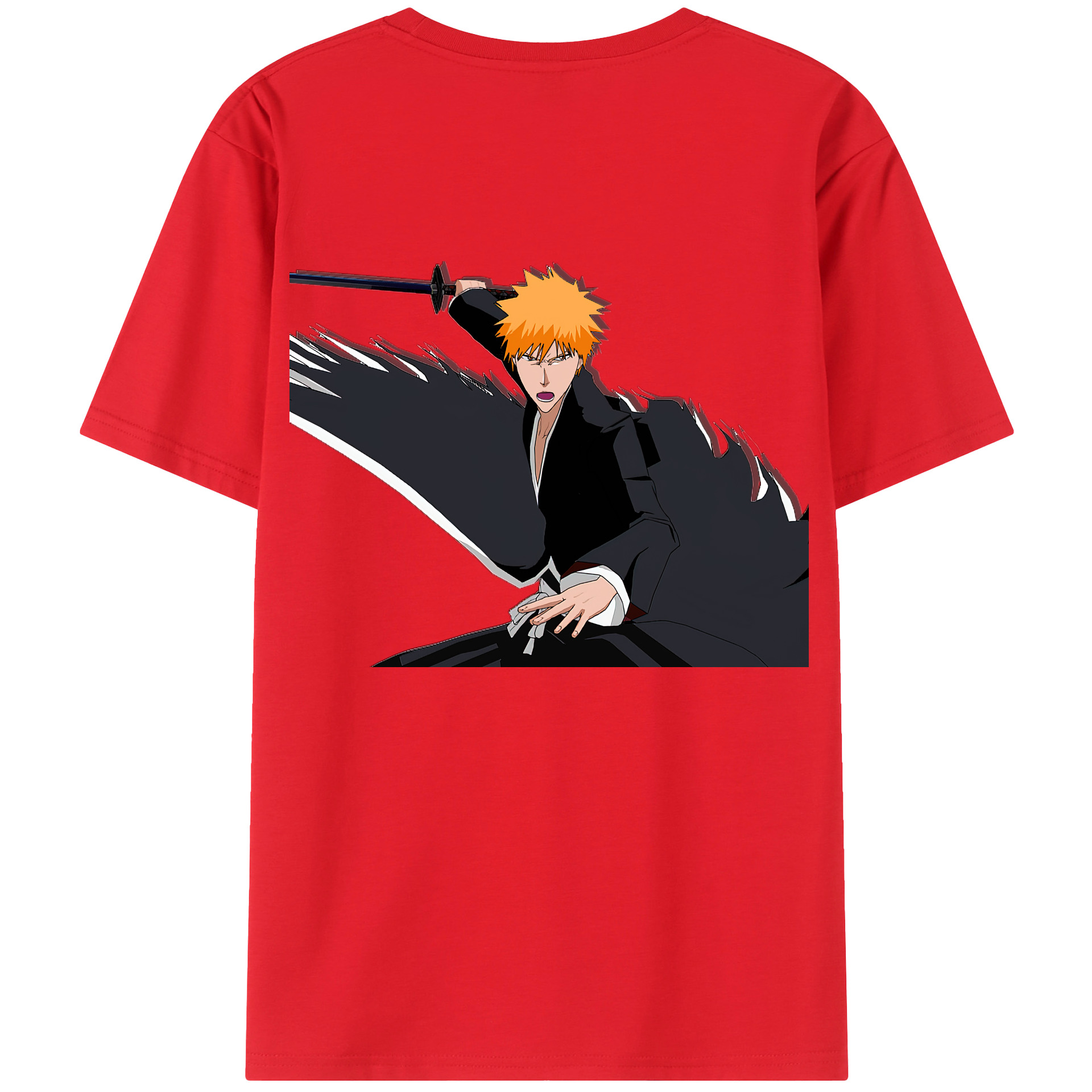（画像用） ブリーチ 黒崎一護（くろさき いちご）BLEACH Kurosaki Ichigo レディース半袖Tシャツ(バックプリント)