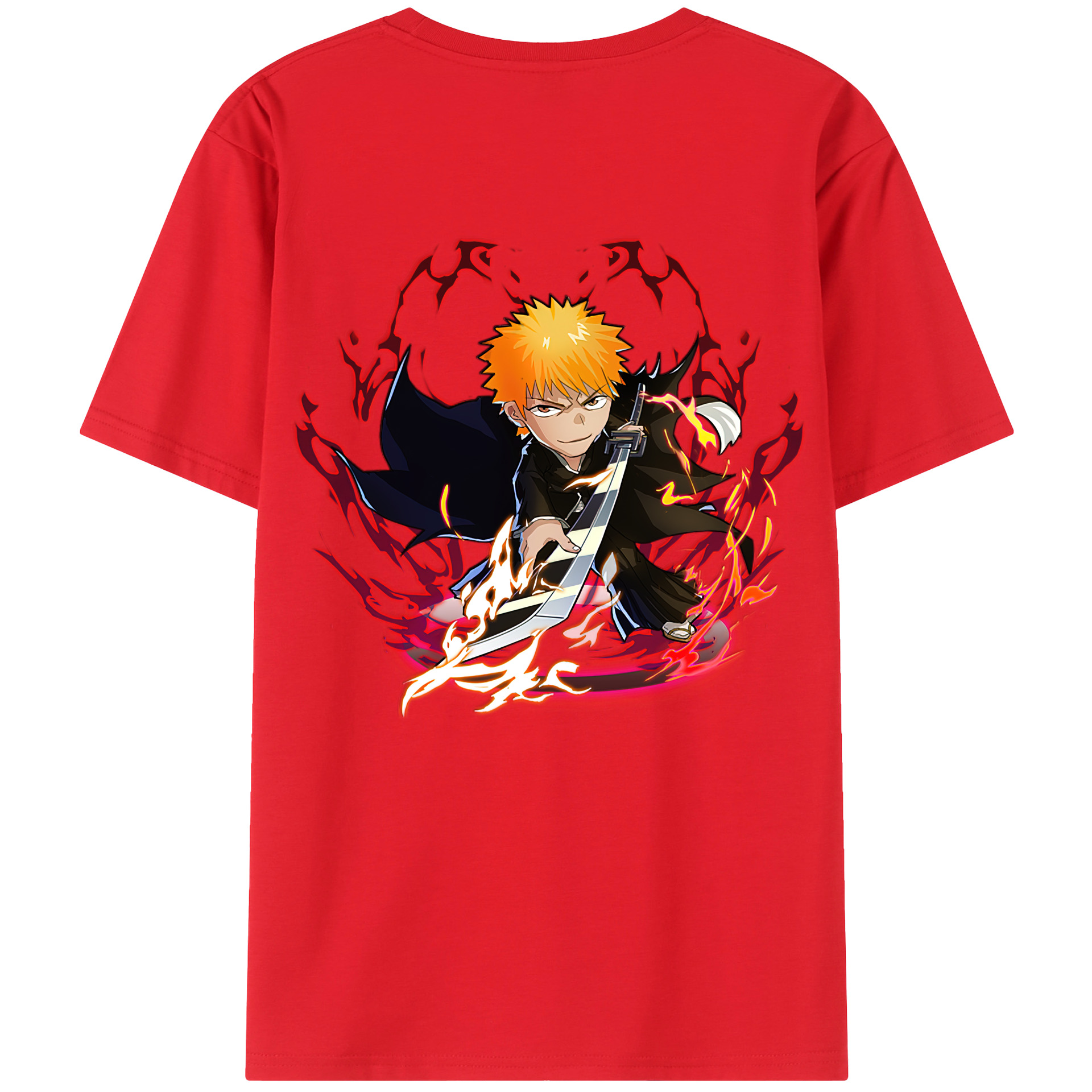 （画像用） ブリーチ 黒崎一護（くろさき いちご）BLEACH Kurosaki Ichigo レディース半袖Tシャツ(バックプリント)