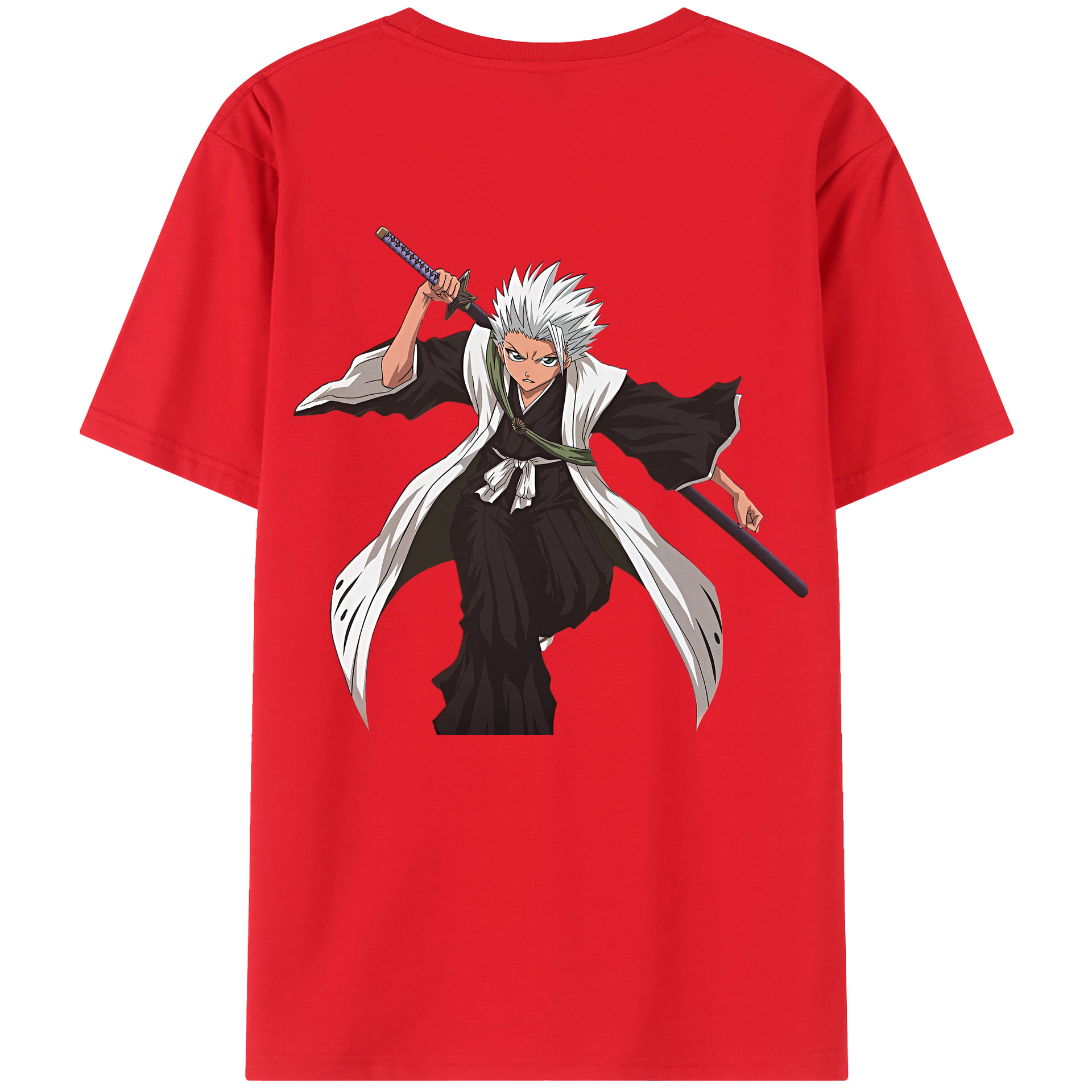 （画像用） ブリーチ 日番谷冬獅郎（ひつがや とうしろう） BLEACH Hitsugaya Toushirou レディース半袖Tシャツ(バックプリント)