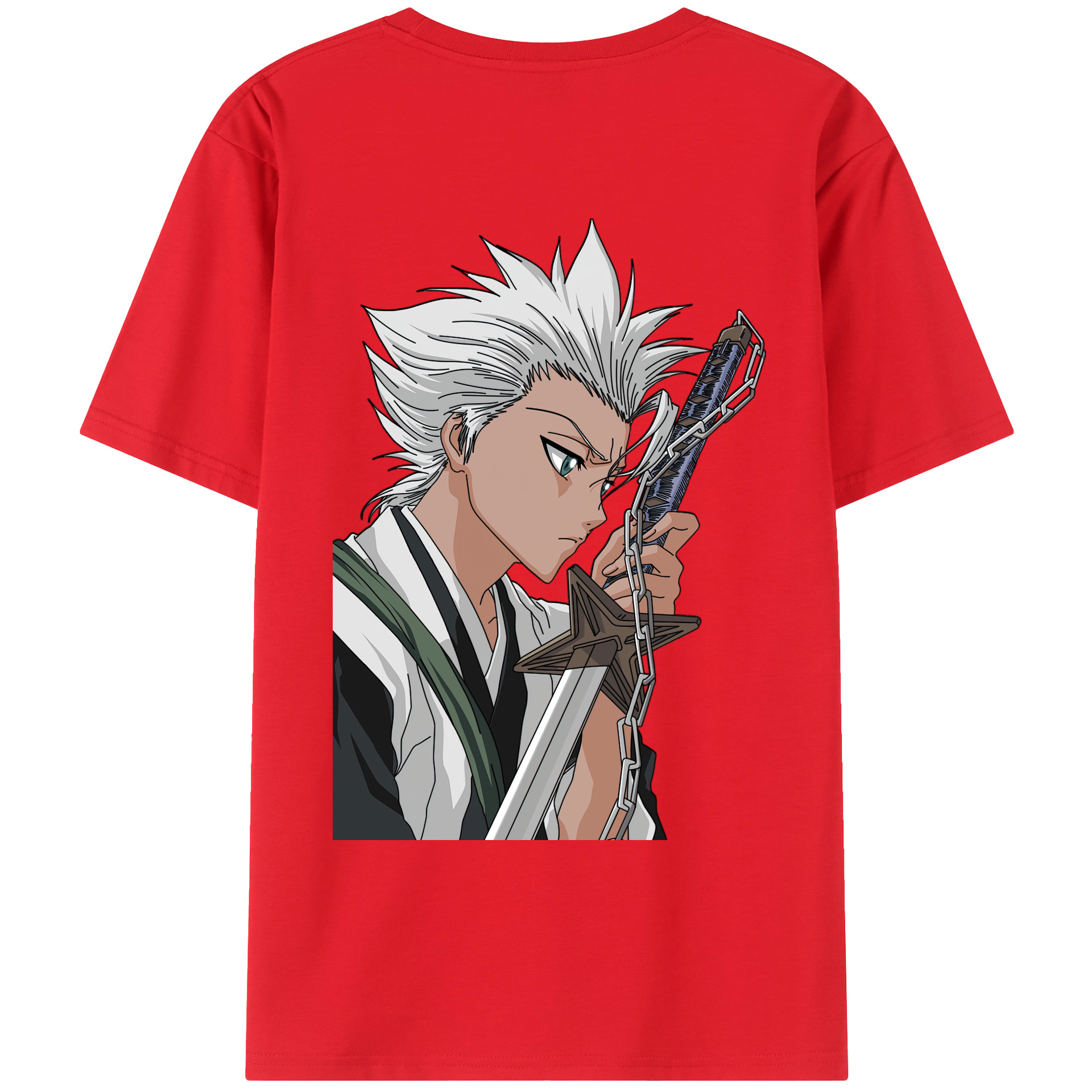 （画像用） ブリーチ 日番谷冬獅郎（ひつがや とうしろう） BLEACH Hitsugaya Toushirou レディース半袖Tシャツ(バックプリント)
