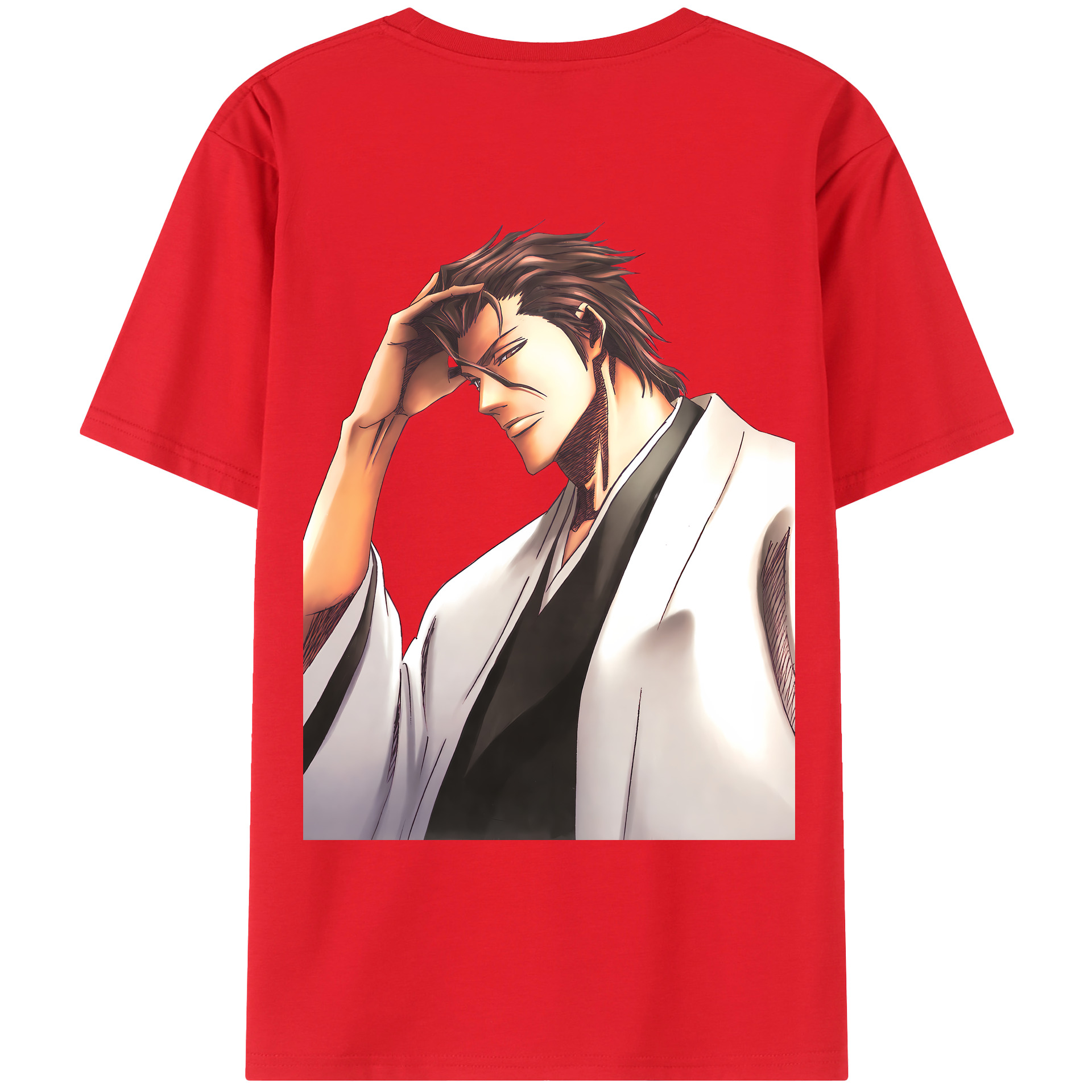 （画像用） ブリーチ 藍染 惣右介（あいぜん そうすけ） BLEACH Aizen Sousuke レディース半袖Tシャツ(バックプリント)
