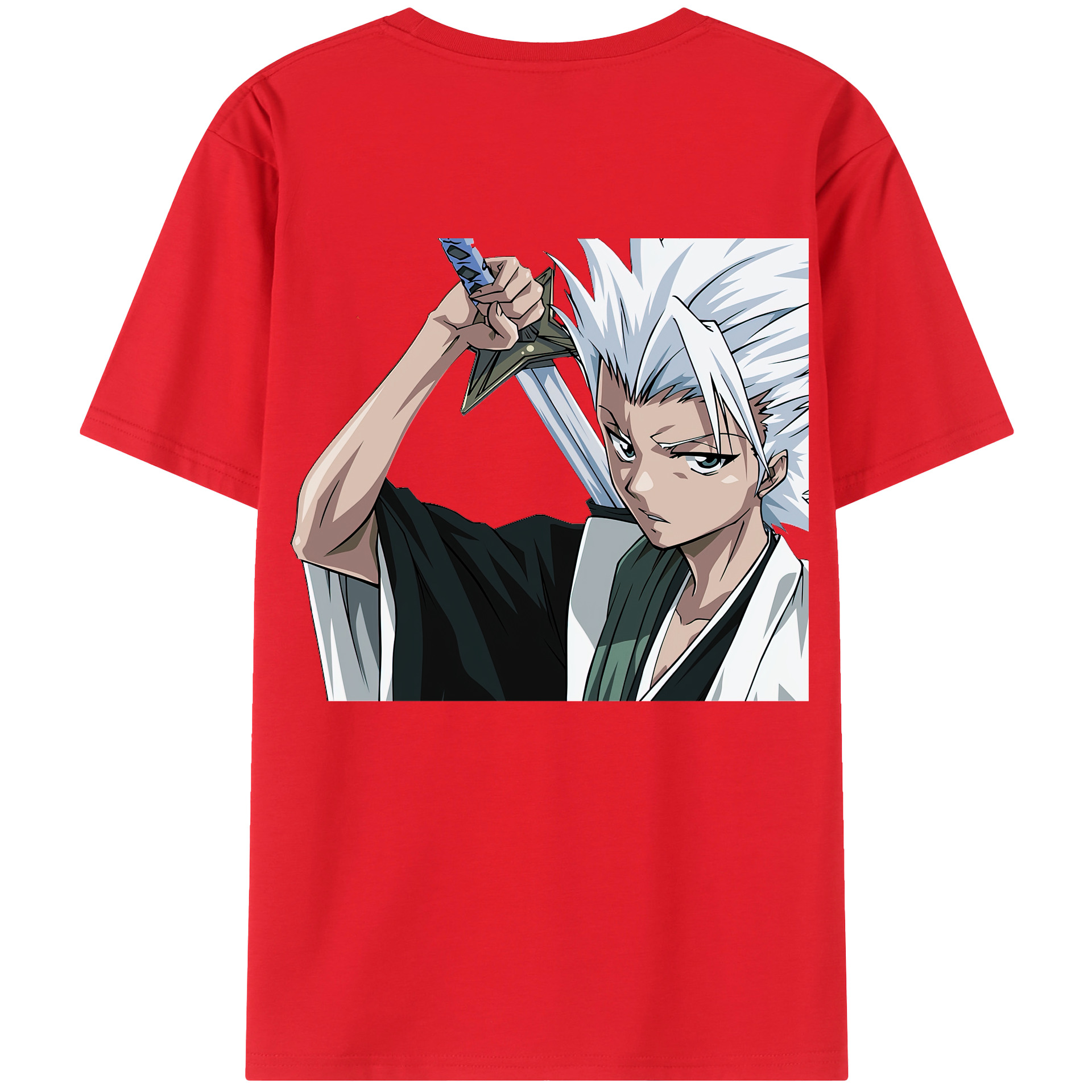（画像用） ブリーチ 日番谷冬獅郎（ひつがや とうしろう） BLEACH Hitsugaya Toushirou レディース半袖Tシャツ(バックプリント)
