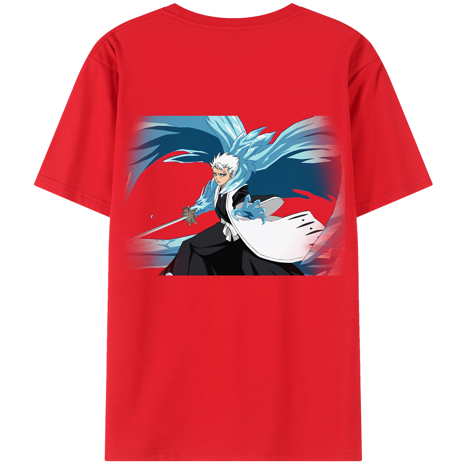 （画像用） ブリーチ 日番谷冬獅郎（ひつがや とうしろう） BLEACH Hitsugaya Toushirou レディース半袖Tシャツ(バックプリント)