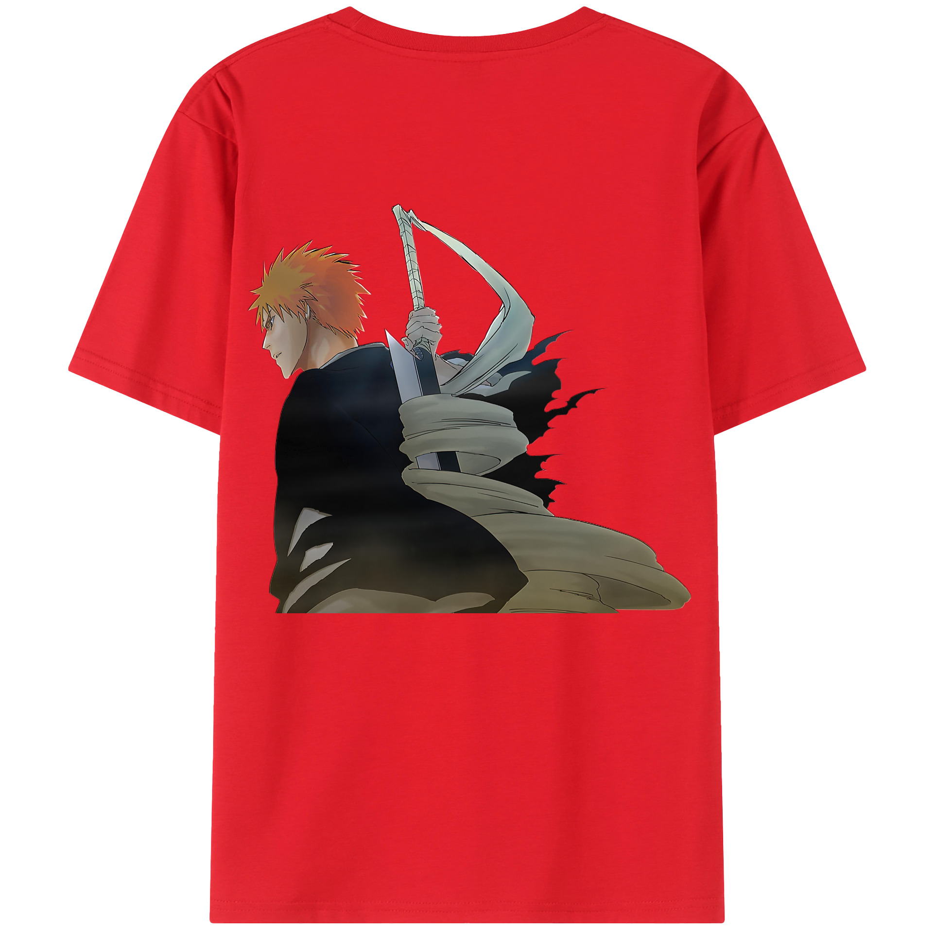 （画像用） ブリーチ 黒崎一護（くろさき いちご）BLEACH Kurosaki Ichigo レディース半袖Tシャツ(バックプリント)