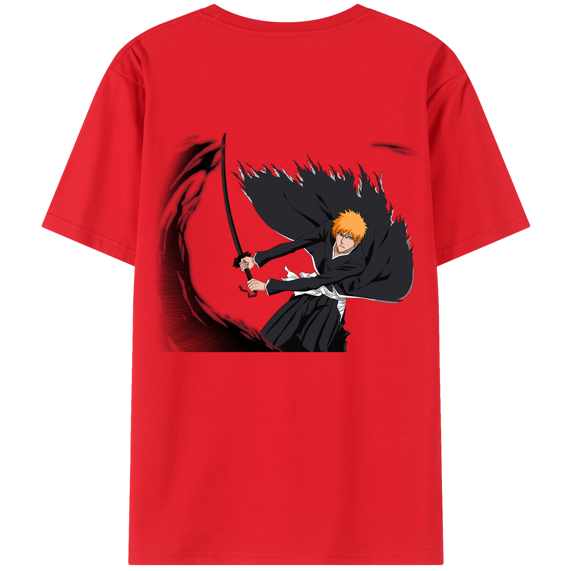 （画像用） ブリーチ 黒崎一護（くろさき いちご）BLEACH Kurosaki Ichigo レディース半袖Tシャツ(バックプリント)
