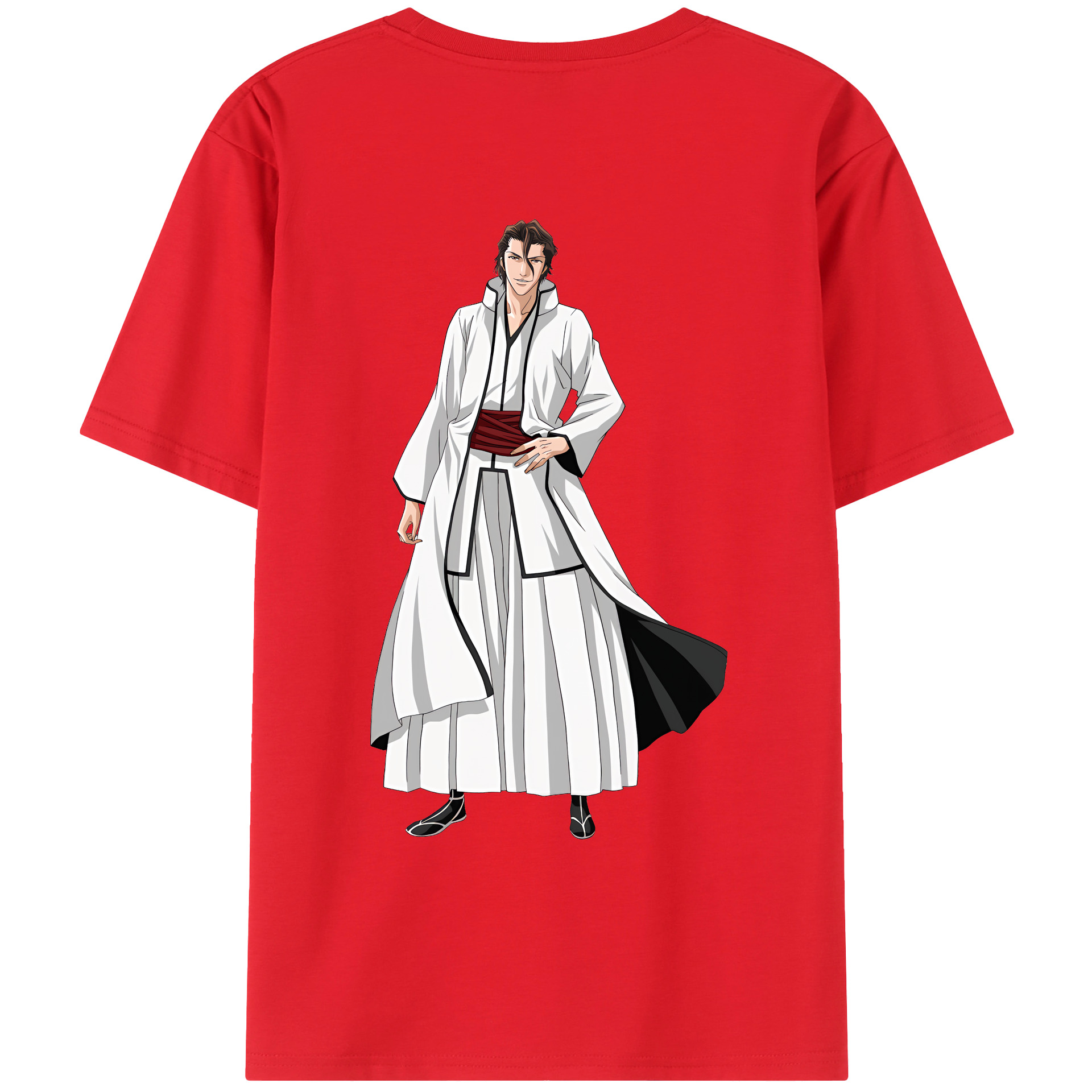（画像用） ブリーチ 藍染 惣右介（あいぜん そうすけ） BLEACH Aizen Sousuke レディース半袖Tシャツ(バックプリント)