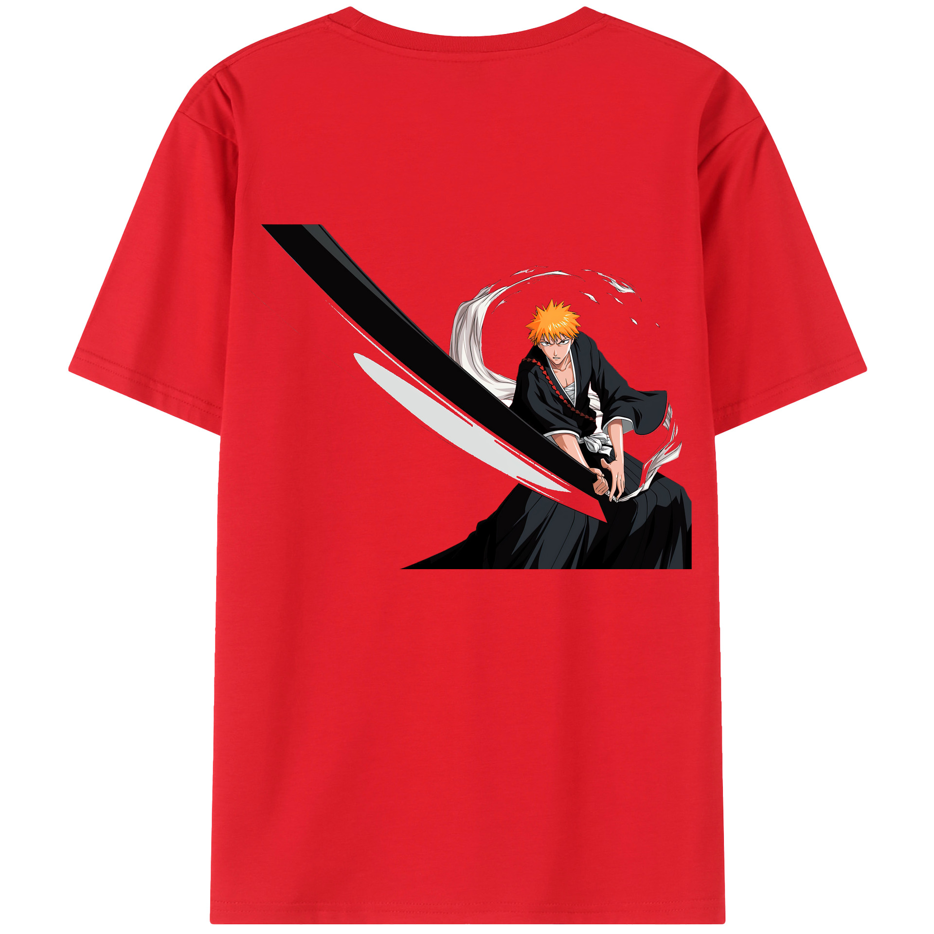 （画像用） ブリーチ 黒崎一護（くろさき いちご）BLEACH Kurosaki Ichigo レディース半袖Tシャツ(バックプリント)