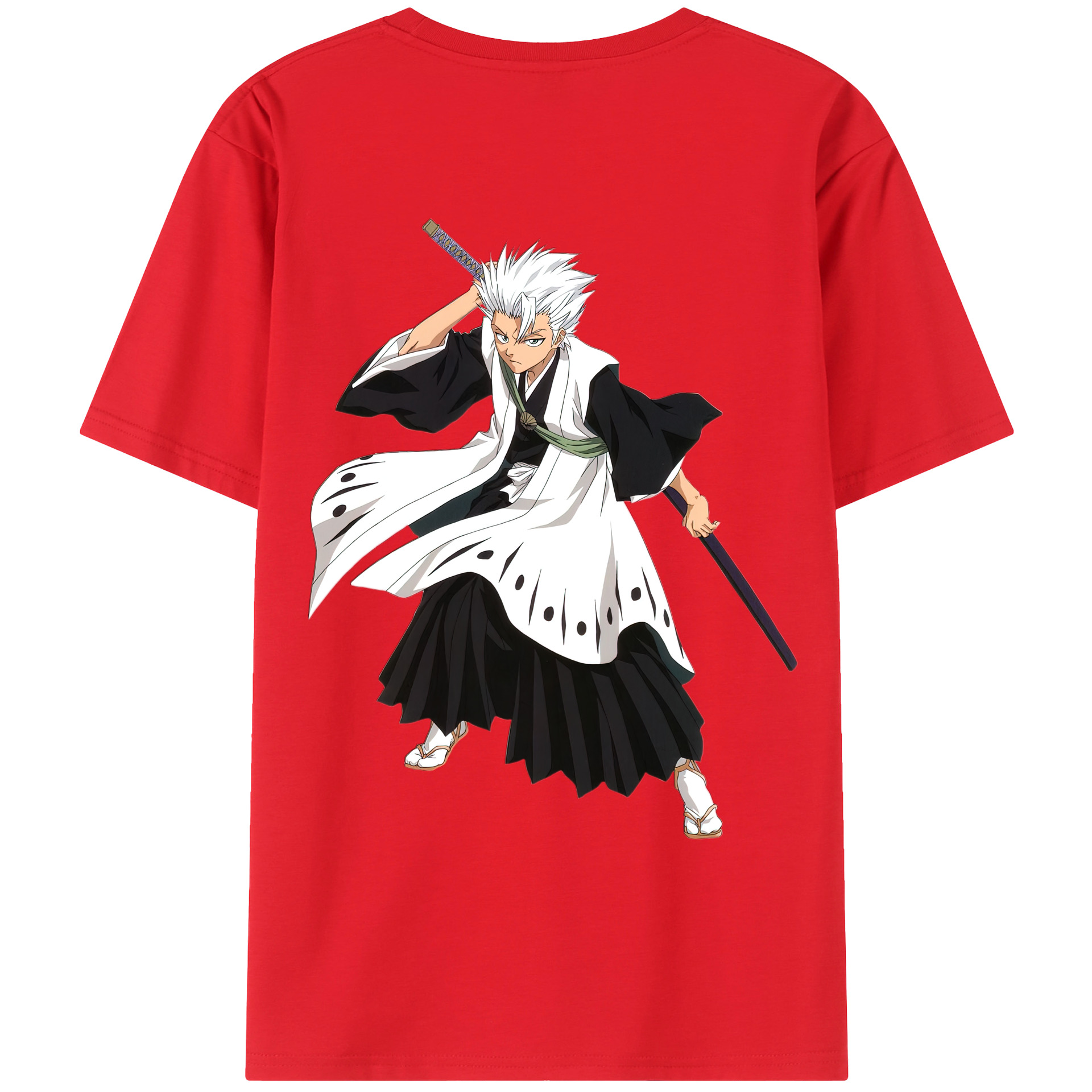 （画像用） ブリーチ 日番谷冬獅郎（ひつがや とうしろう） BLEACH Hitsugaya Toushirou レディース半袖Tシャツ(バックプリント)