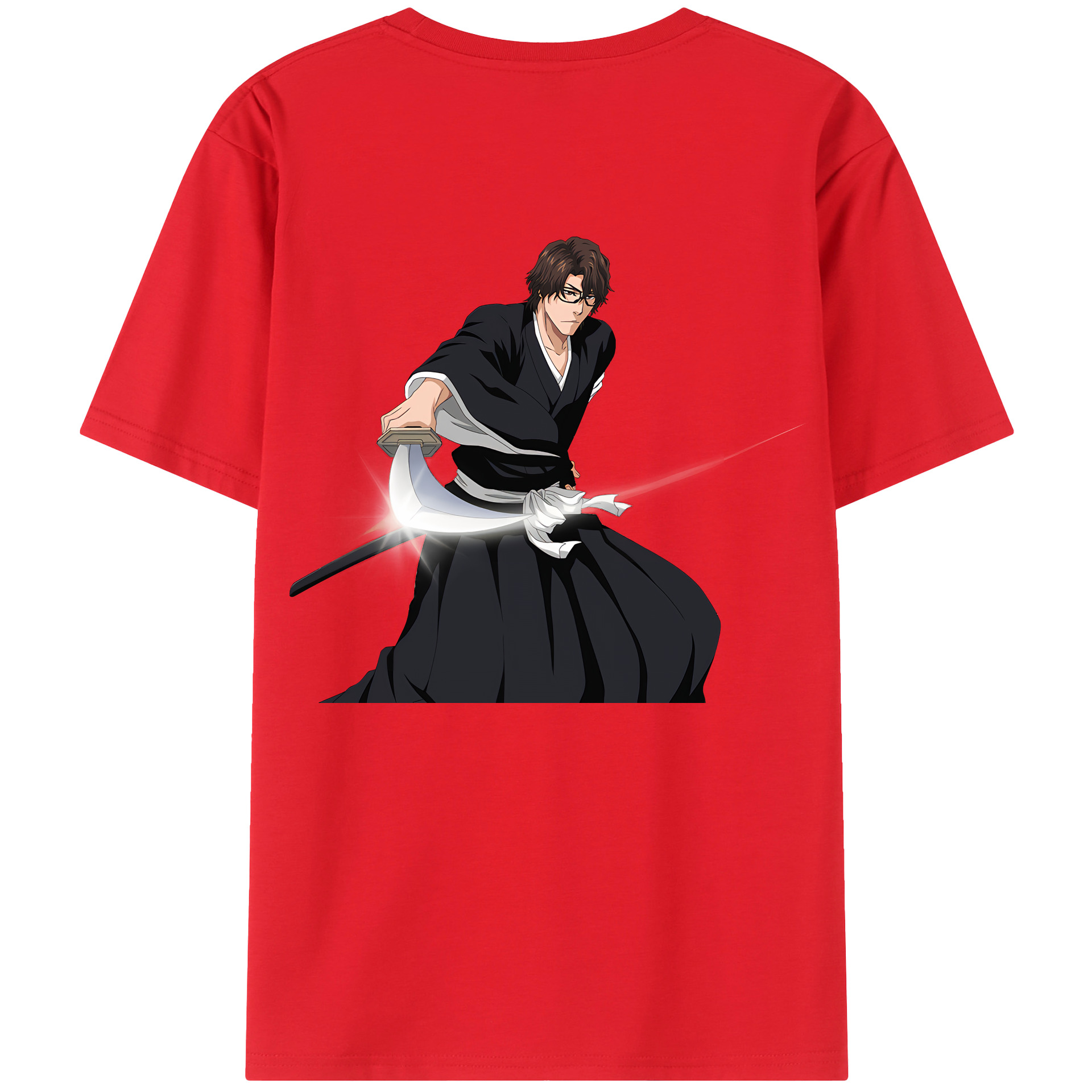 （画像用） ブリーチ 藍染 惣右介（あいぜん そうすけ） BLEACH Aizen Sousuke レディース半袖Tシャツ(バックプリント)