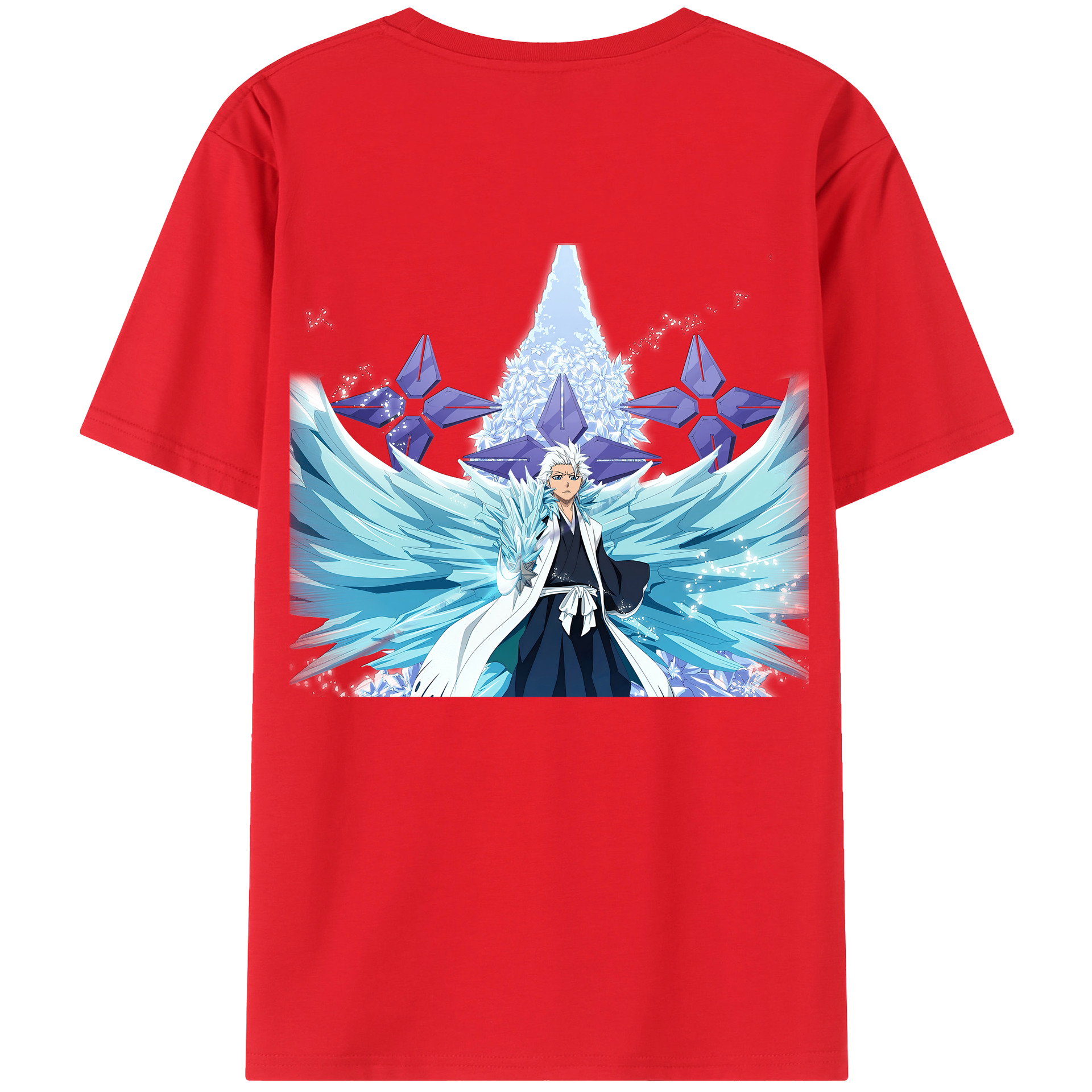 （画像用） ブリーチ 日番谷冬獅郎（ひつがや とうしろう） BLEACH Hitsugaya Toushirou レディース半袖Tシャツ(バックプリント)