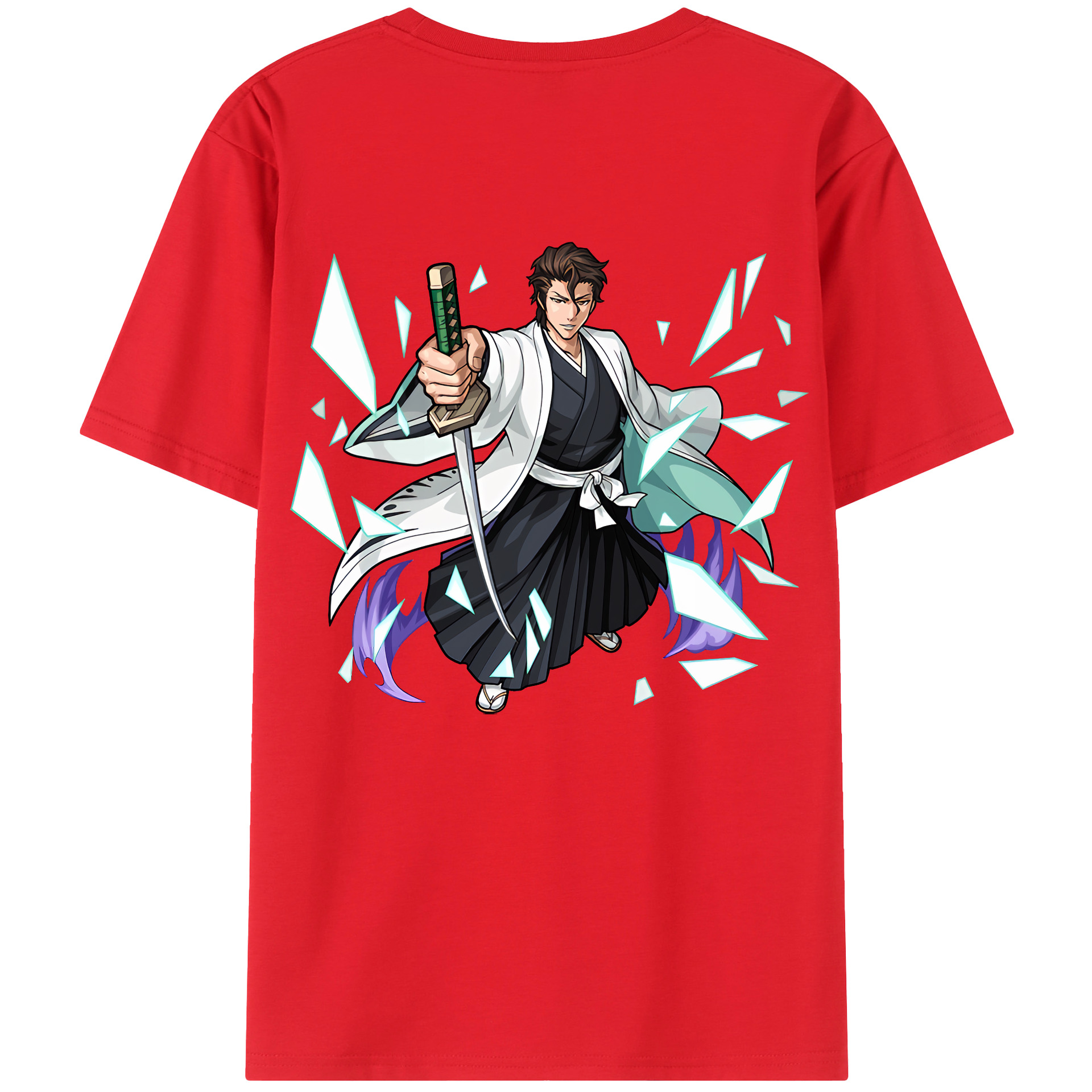 （画像用） ブリーチ 藍染 惣右介（あいぜん そうすけ） BLEACH Aizen Sousuke レディース半袖Tシャツ(バックプリント)