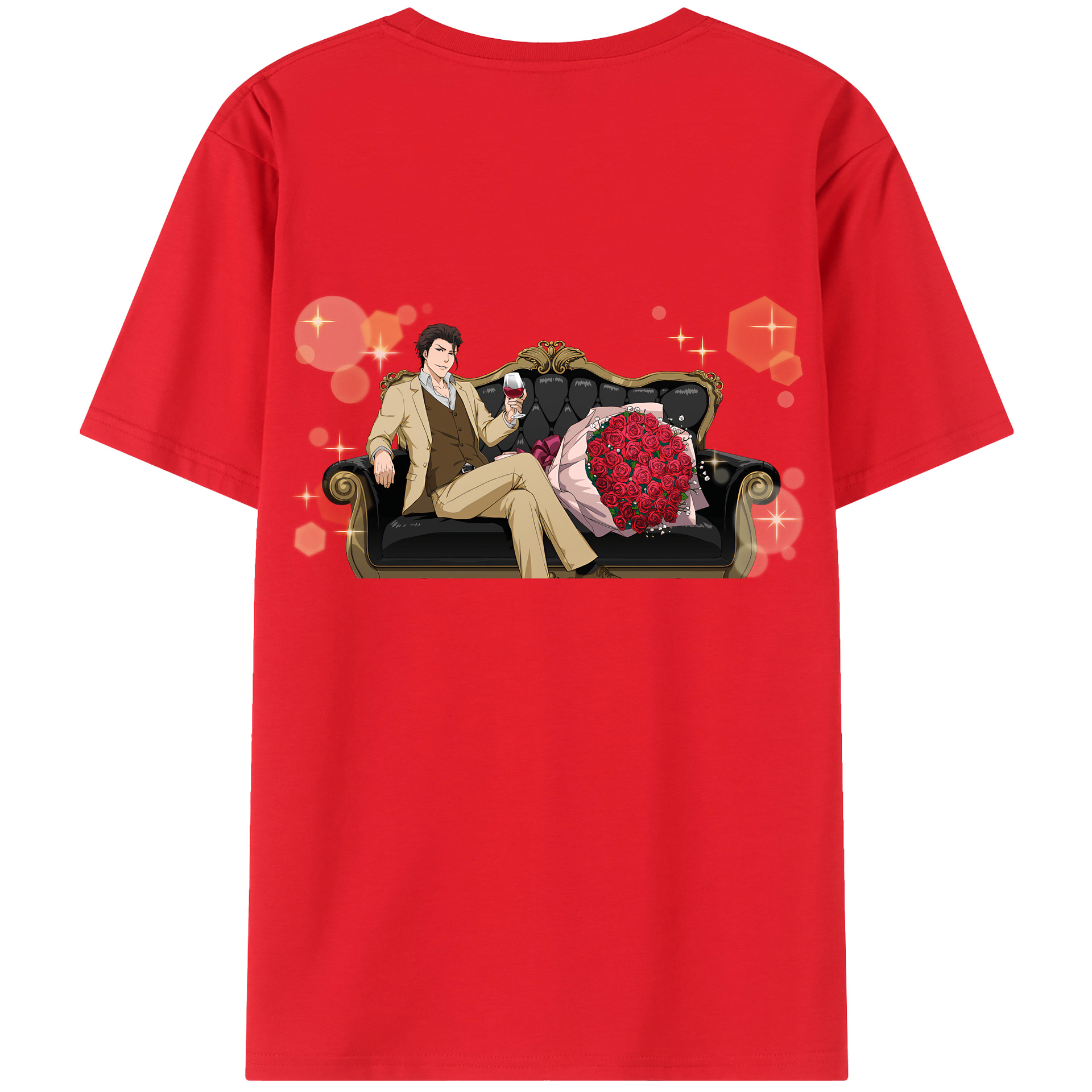 （画像用） ブリーチ 藍染 惣右介（あいぜん そうすけ） BLEACH Aizen Sousuke レディース半袖Tシャツ(バックプリント)